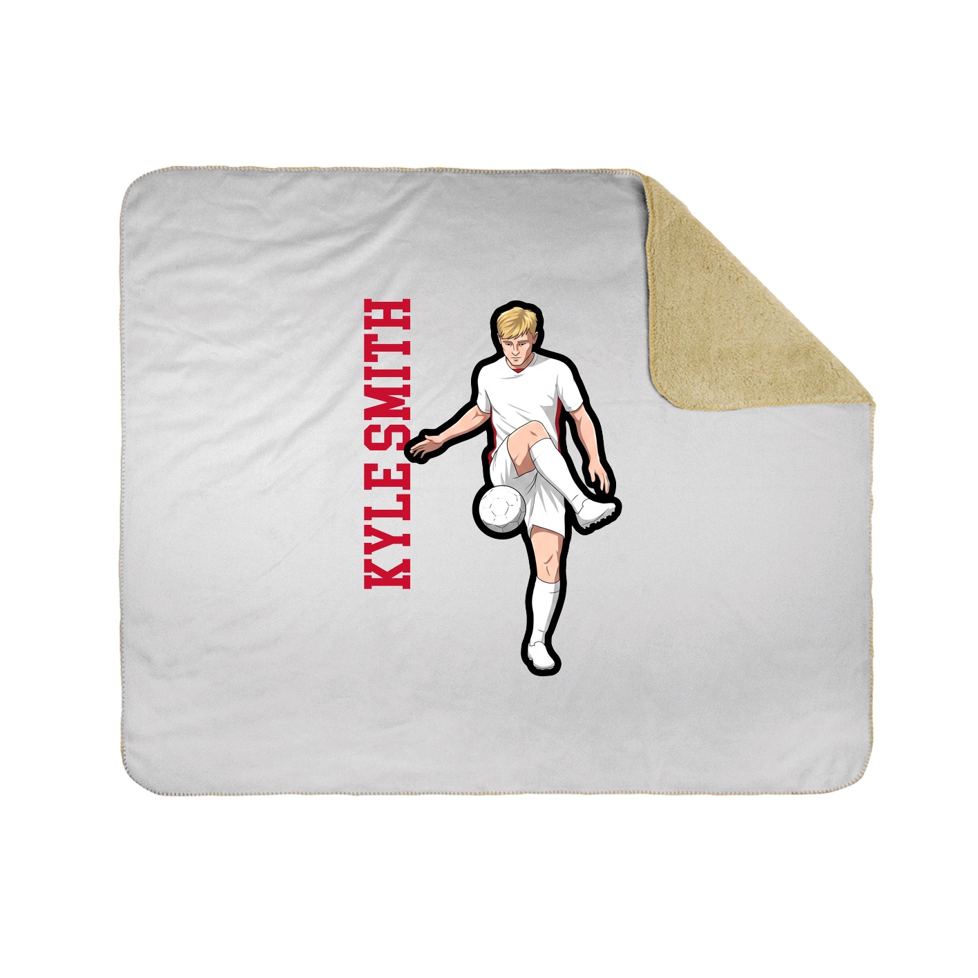 Throw Blanket — Name Vertical in White