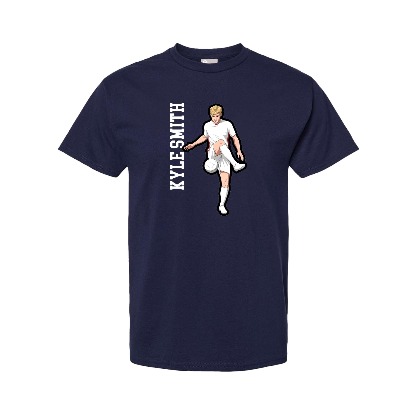 Youth Tee — Name Vertical in Navy