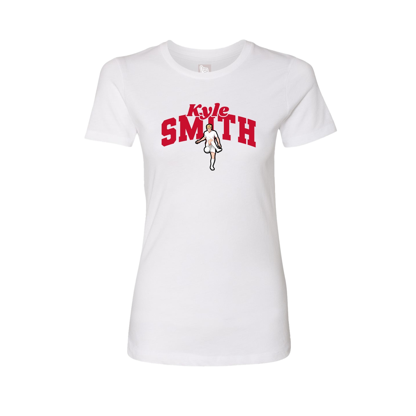Fitted Women's Tee — Signature Arch in White
