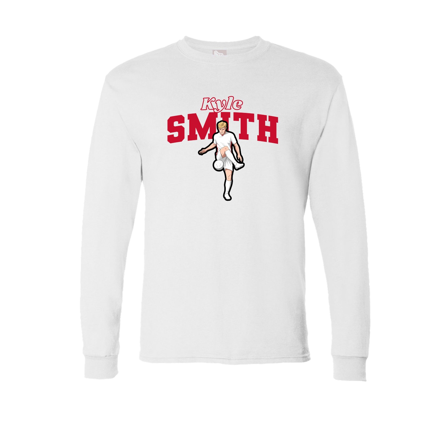 Long Sleeve Tee — Name Arch in White