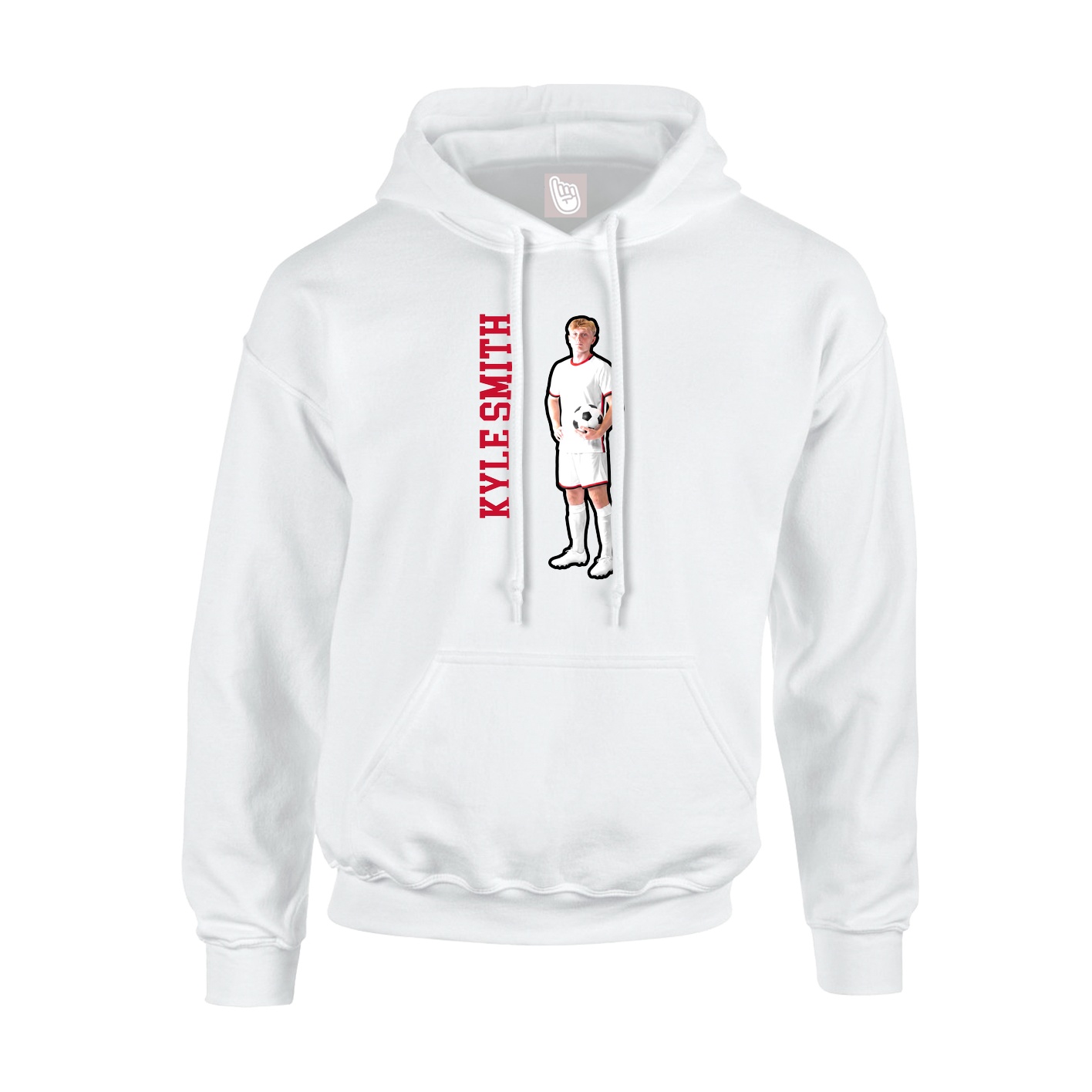 Hoodie — Name Vertical in White