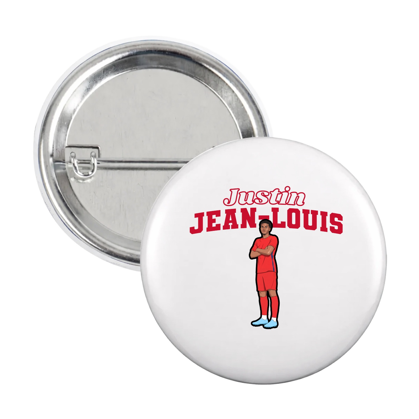 Game Day Button — Name Arch in White