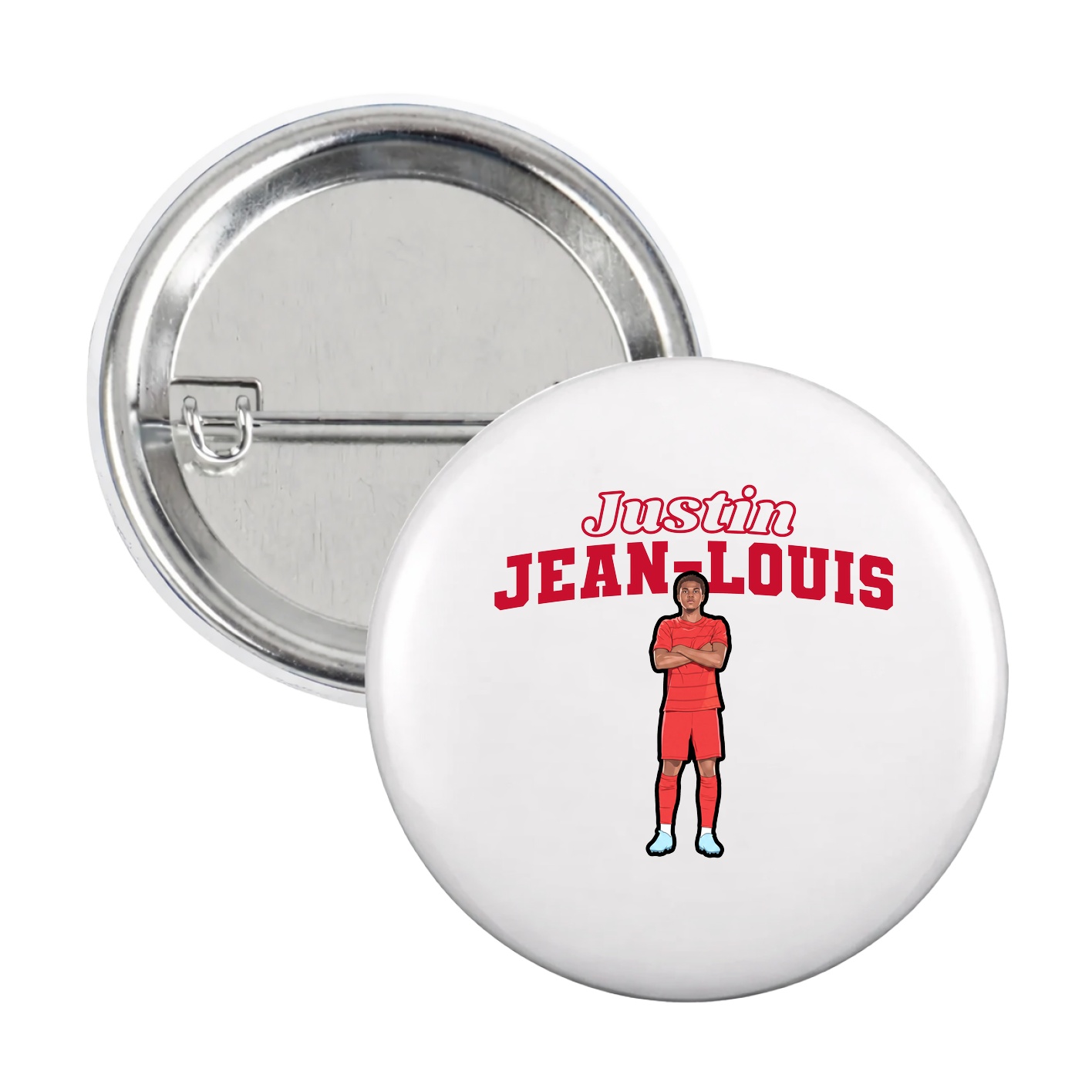 Game Day Button — Name Arch in White