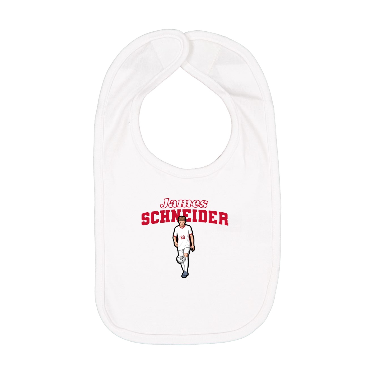 Infant Bib — Name Arch in White