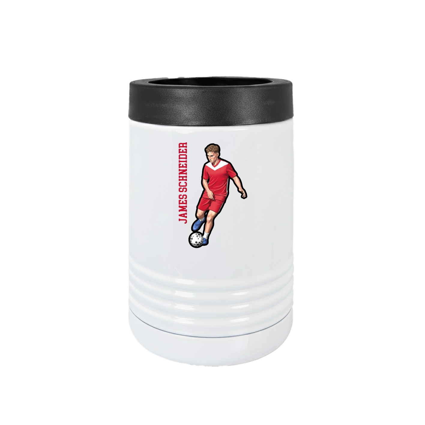 Beverage Holder — Name Vertical in White