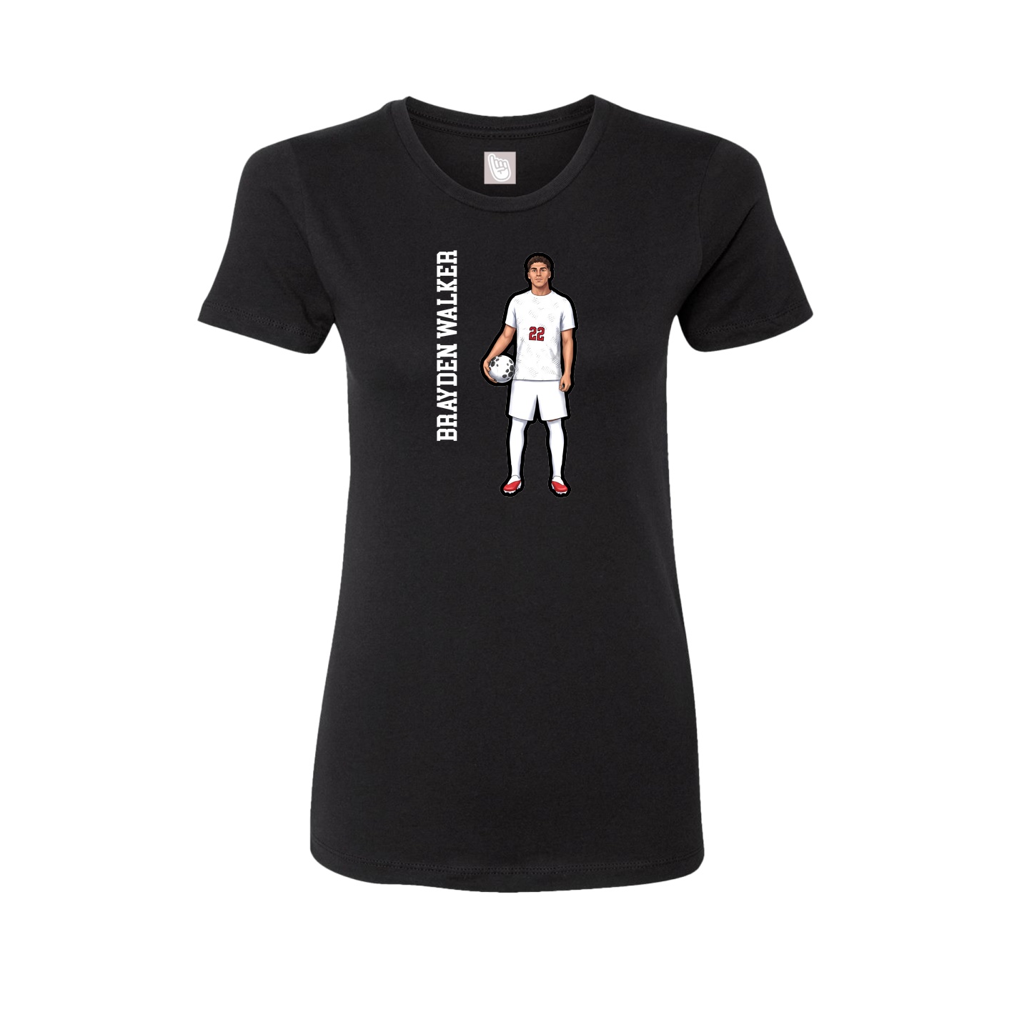 Fitted Women's Tee — Name Vertical in Black