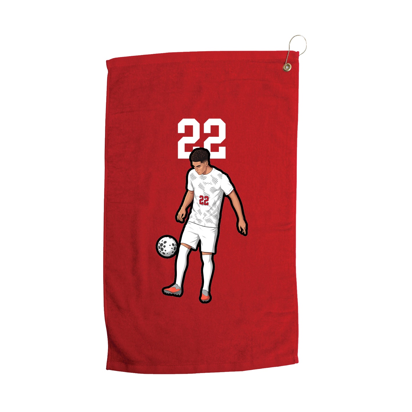 Golf Towel — Number Top in Red