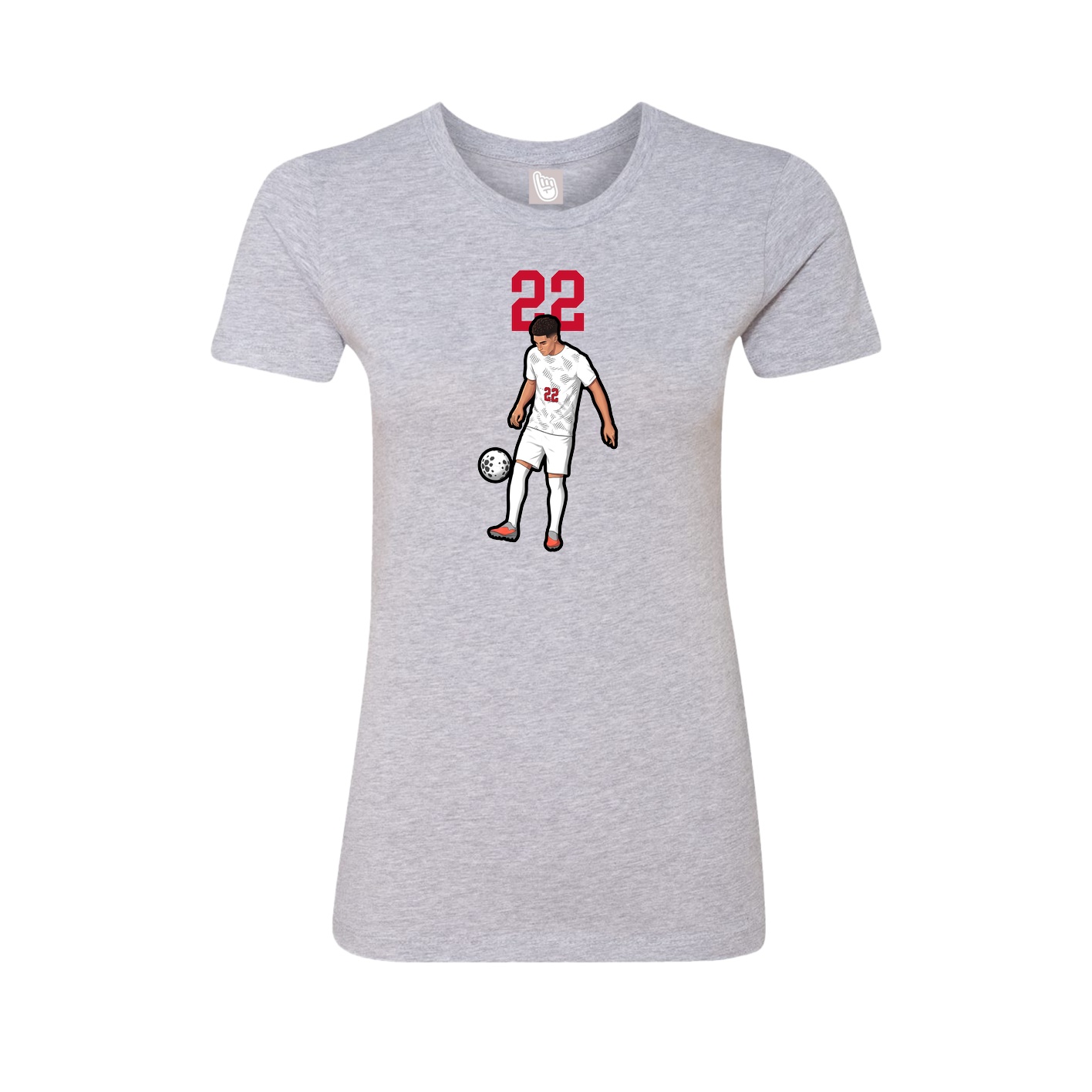 Fitted Women's Tee — Number Top in Grey