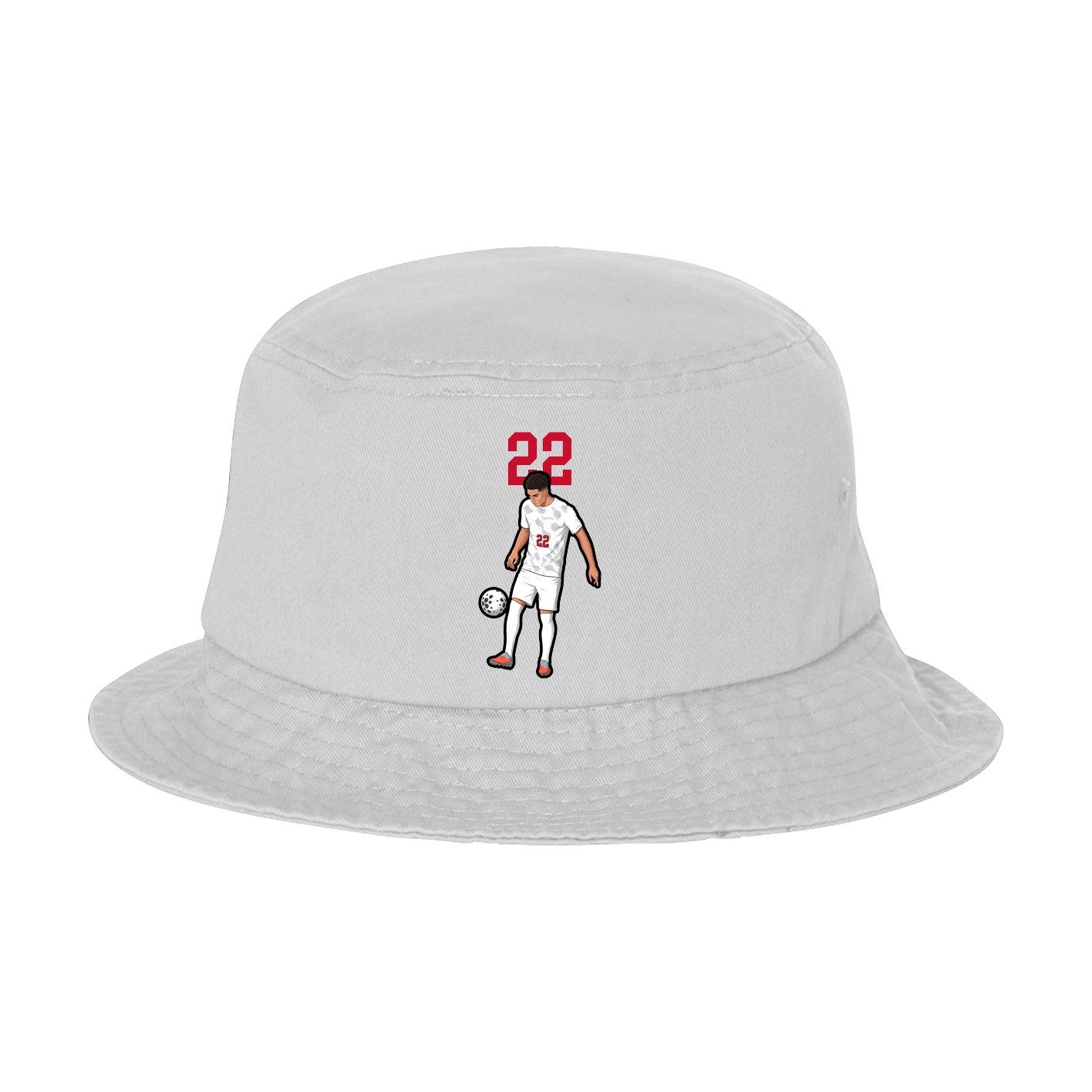 Bucket Cap — Number Top in White