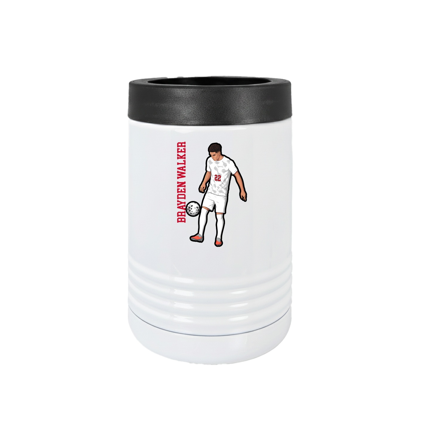 Beverage Holder — Name Vertical in White