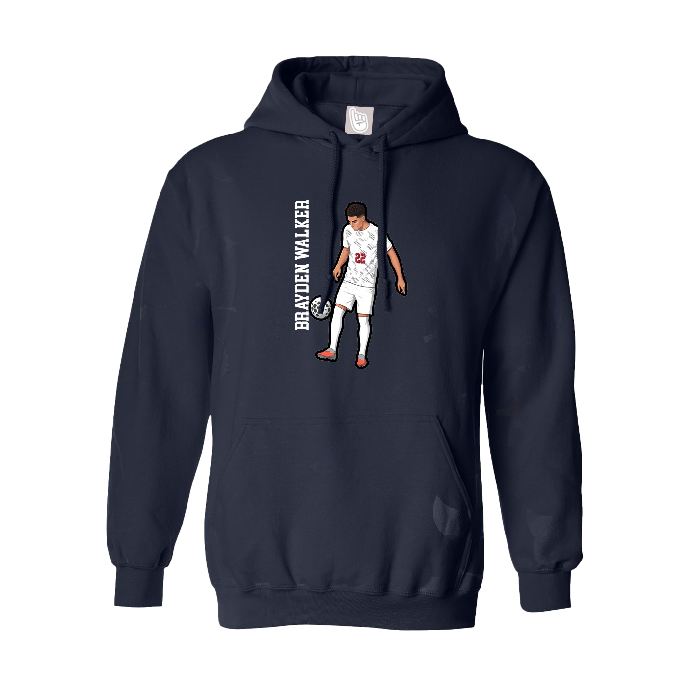 Hoodie — Name Vertical in Navy