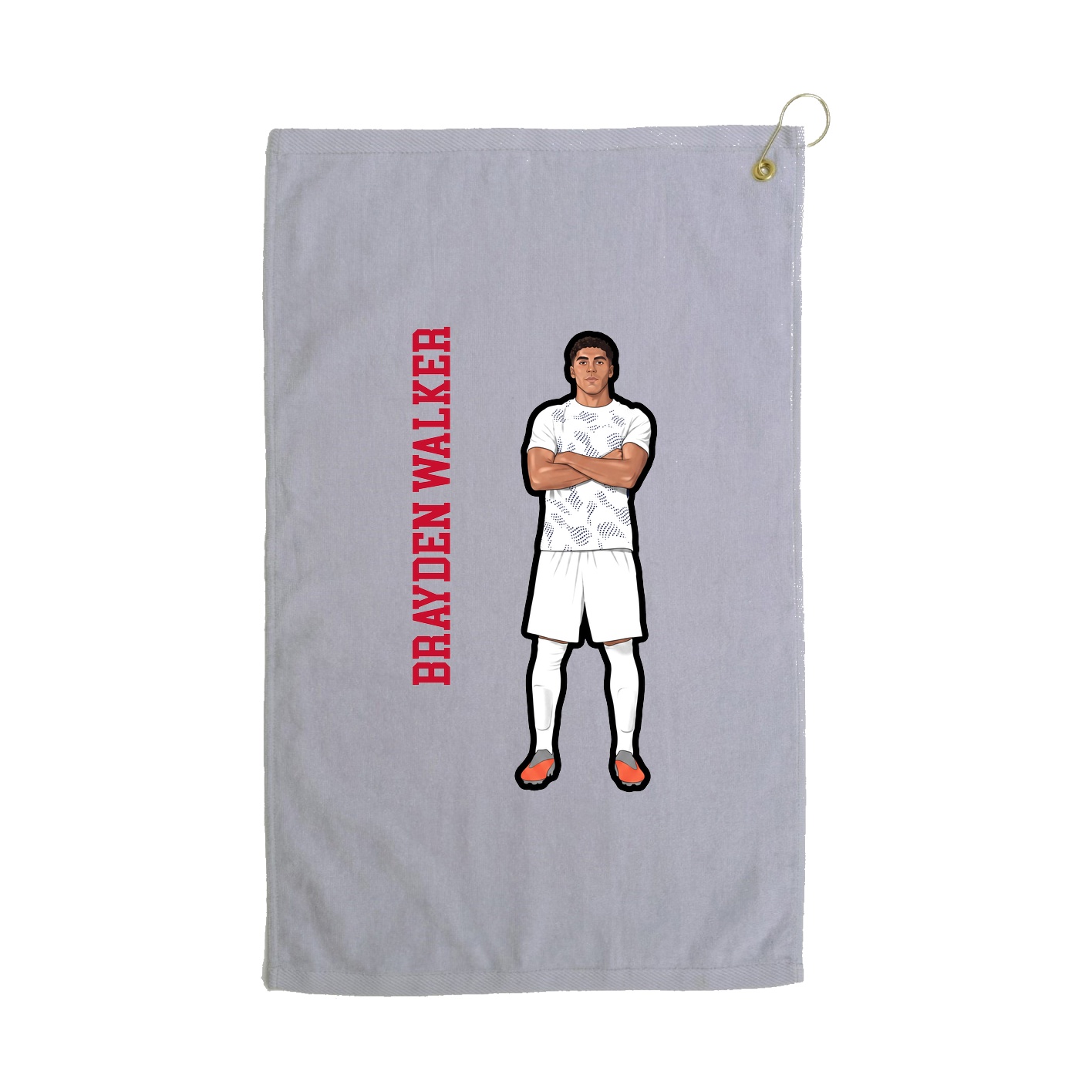Golf Towel — Name Vertical in Grey