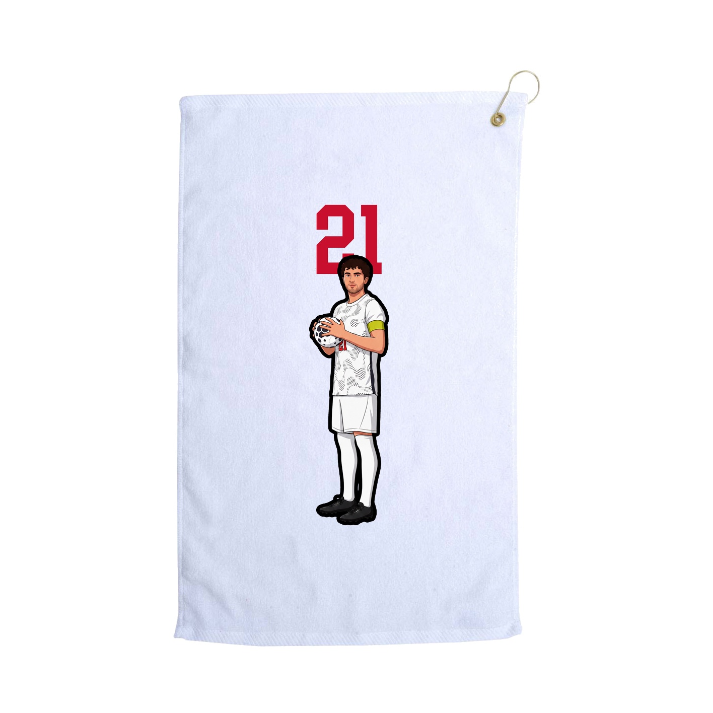 Golf Towel — Number Top in White