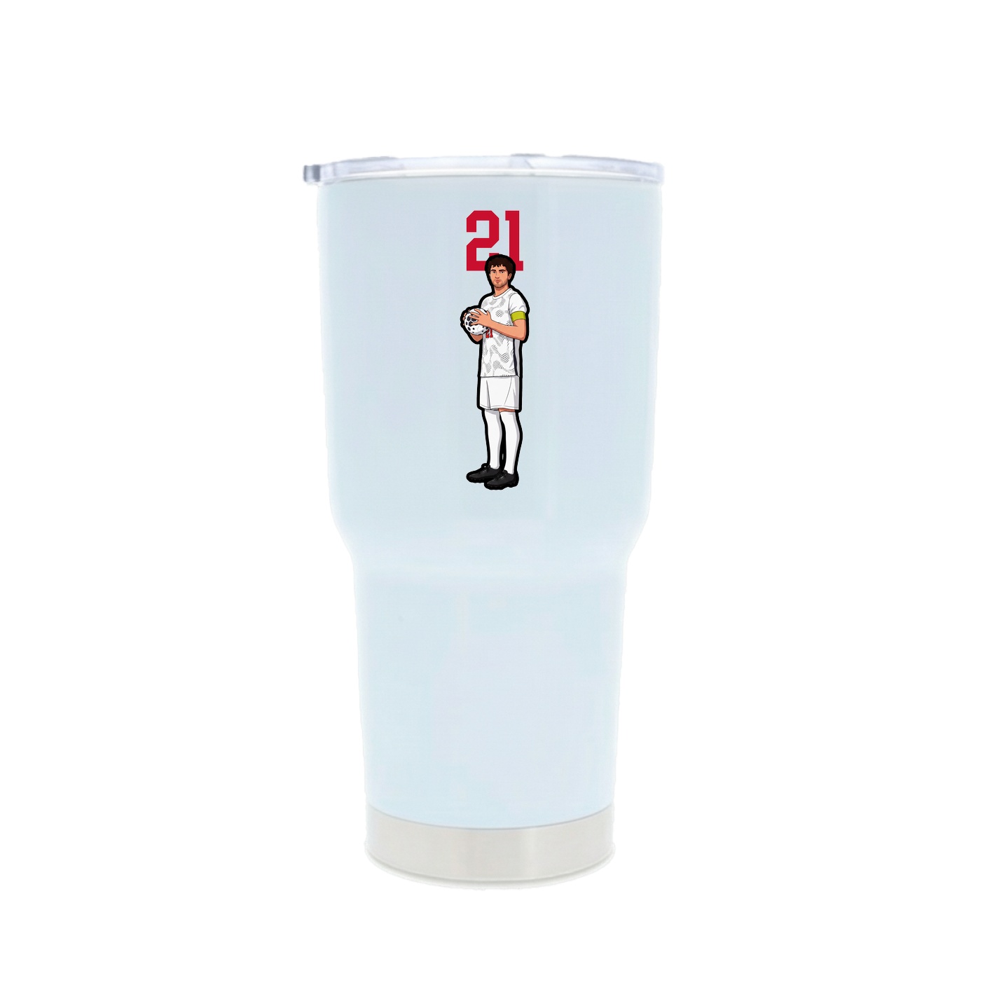 30oz Stainless Steel Tumbler — Number Top in White