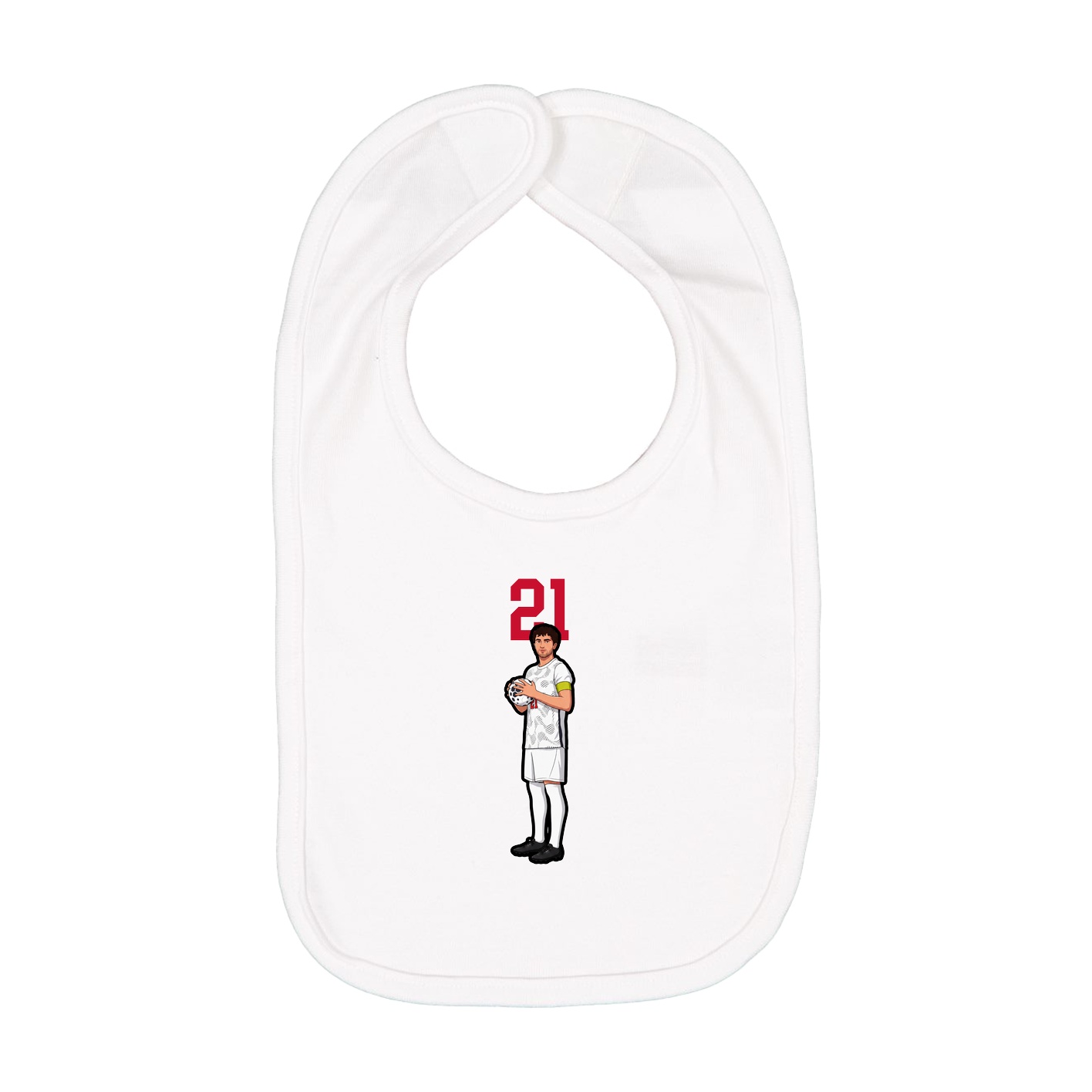 Infant Bib — Number Top in White