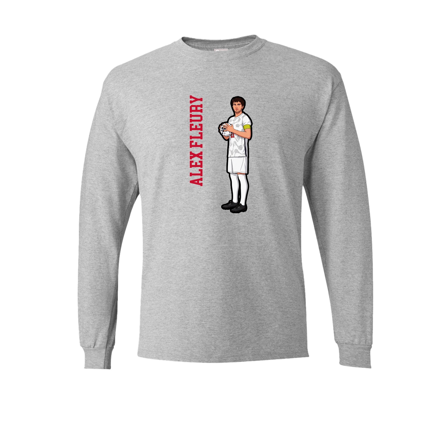 Long Sleeve Tee — Name Vertical in Grey