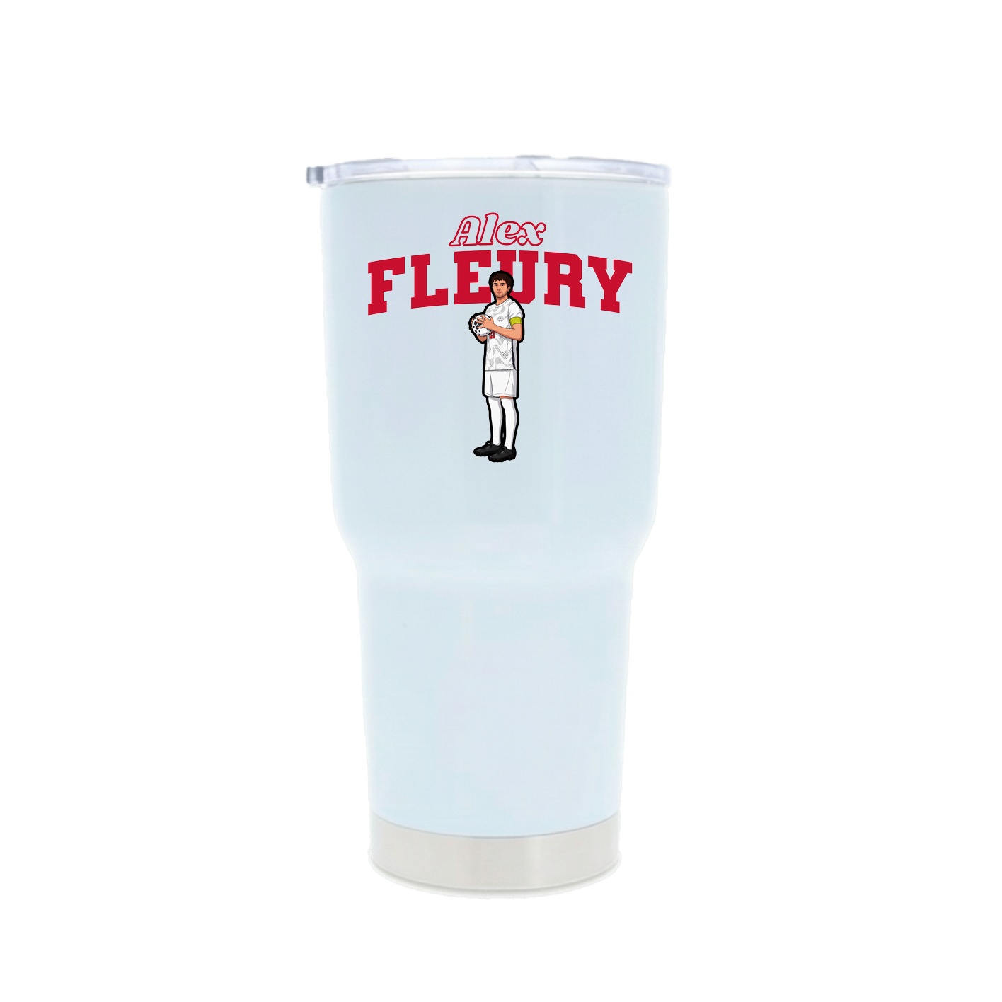 30oz Stainless Steel Tumbler — Name Arch in White