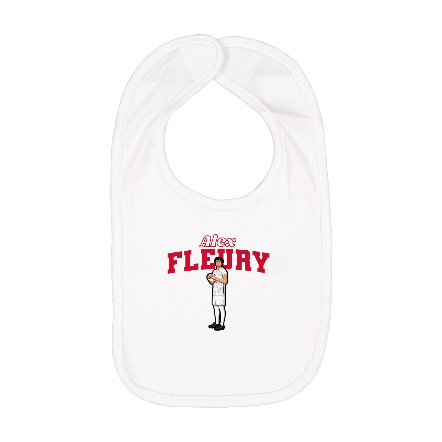 Infant Bib — Name Arch in White