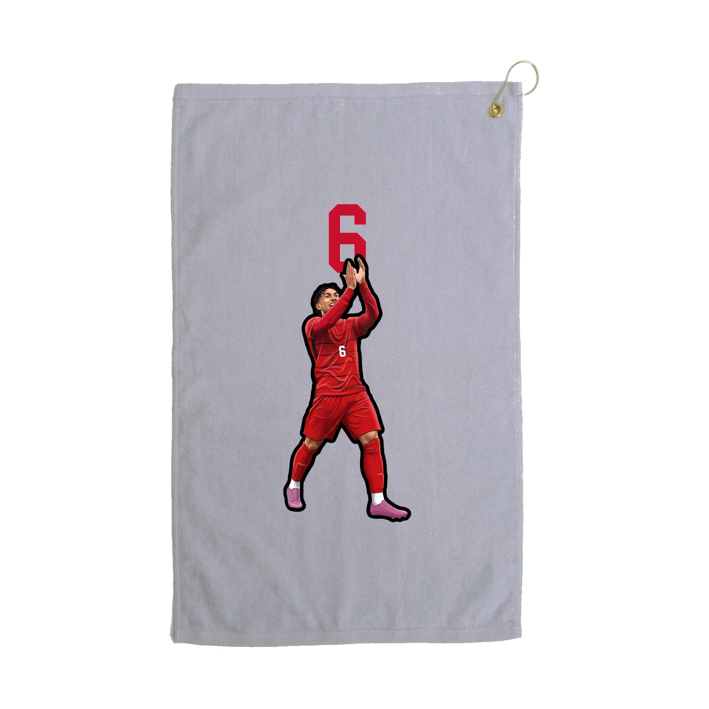 Golf Towel — Number Top in Grey