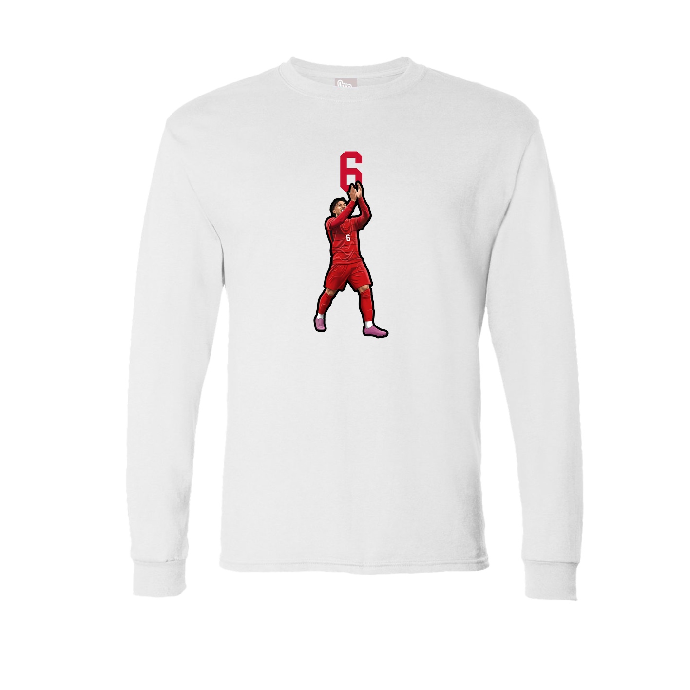 Long Sleeve Tee — Number Top in White
