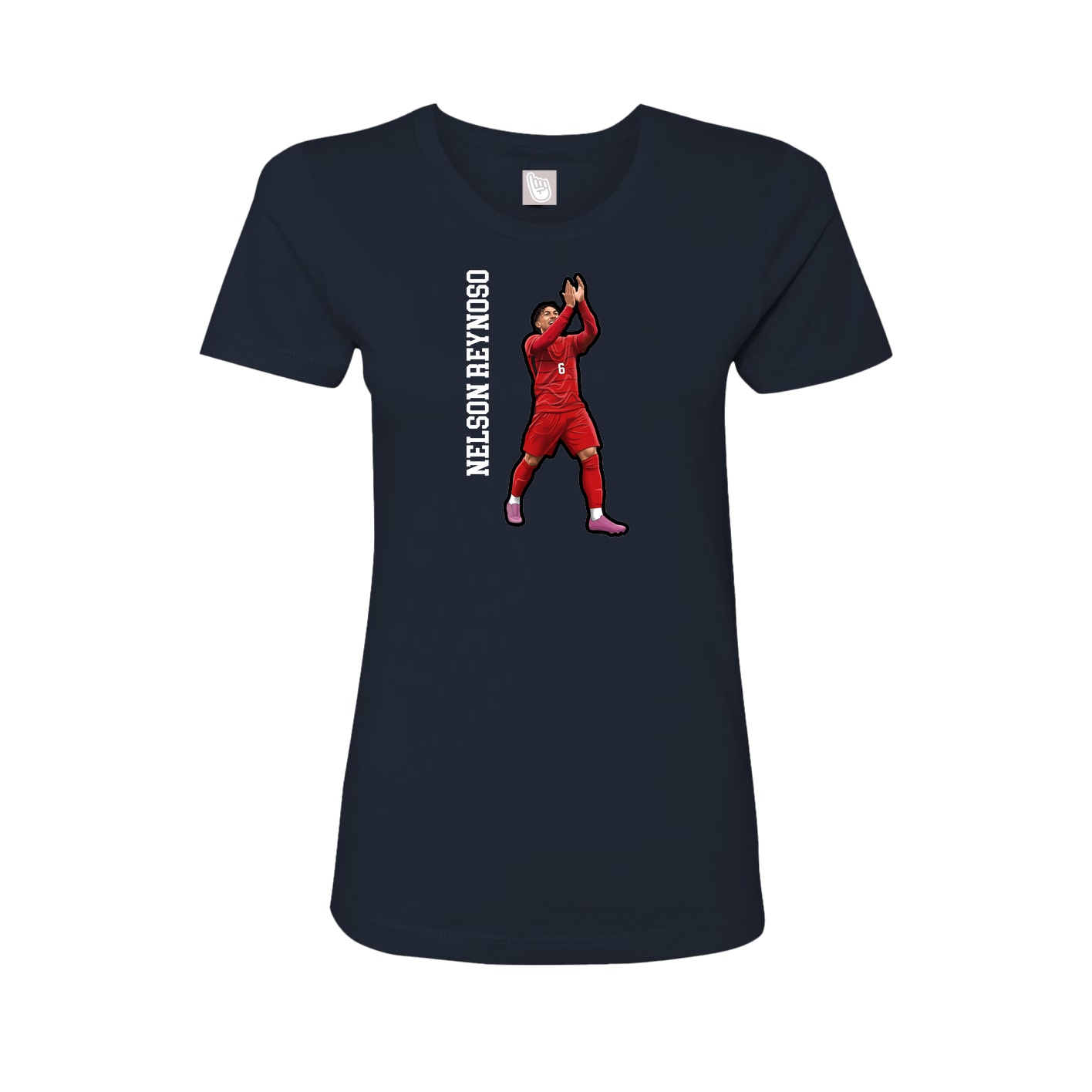 Womens Tee — Name Vertical in Navy
