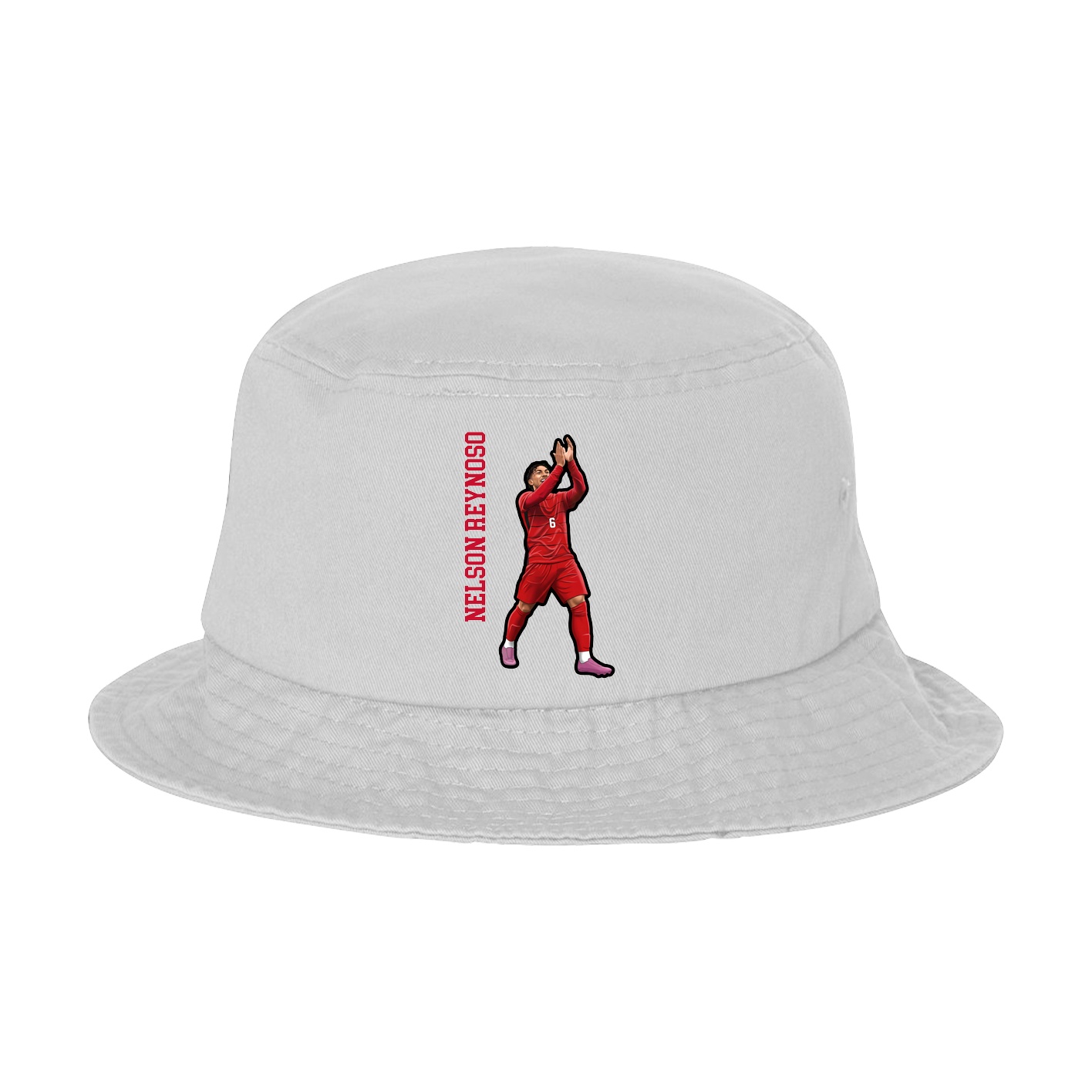 Bucket Cap — Name Vertical in White