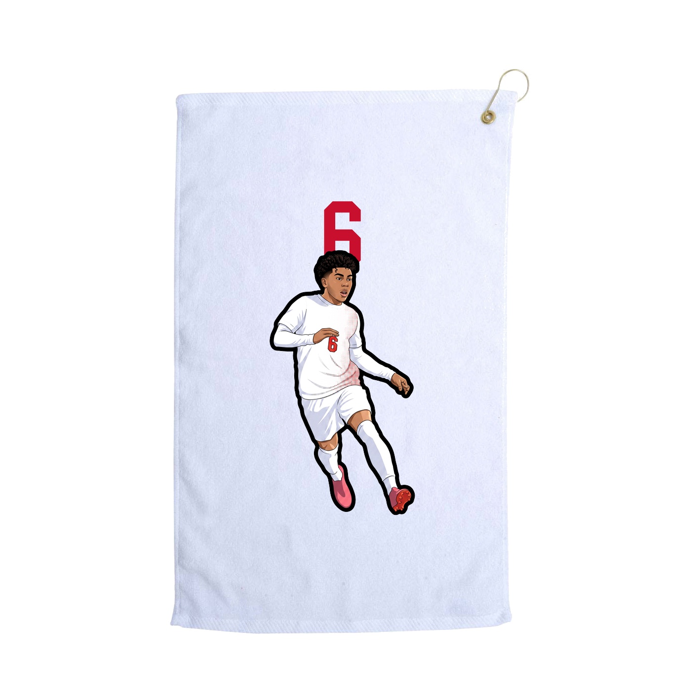 Golf Towel — Number Top in White
