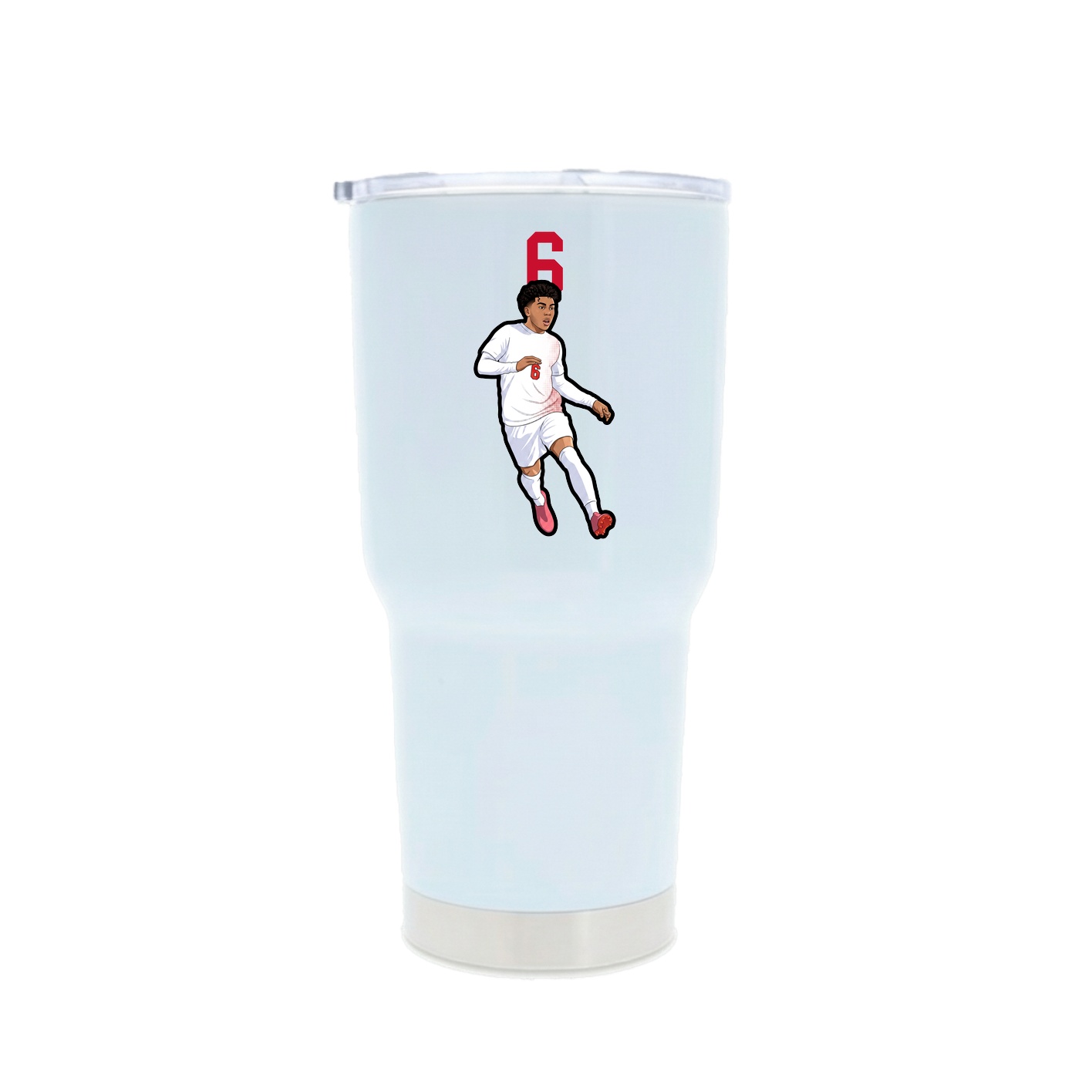 30oz Stainless Steel Tumbler — Number Top in White