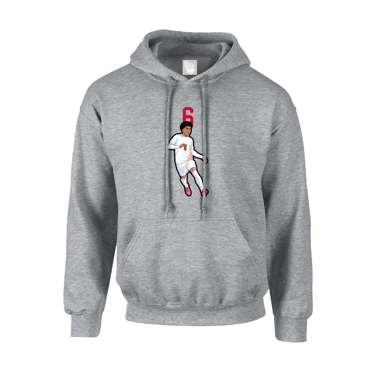 Youth Hoodie — Number Top in Grey