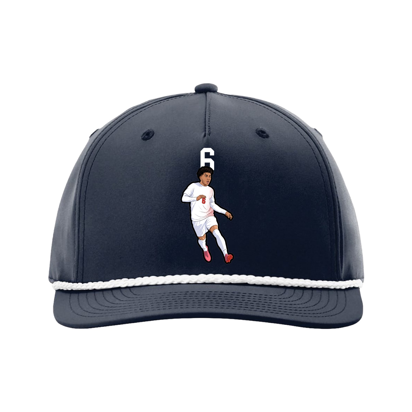 Five-Panel Classic Rope Cap — Number Top in Navy
