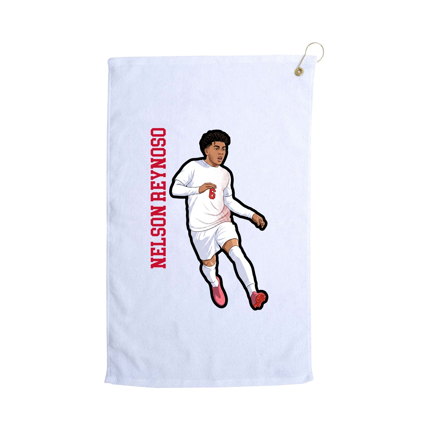 Golf Towel — Name Vertical in White