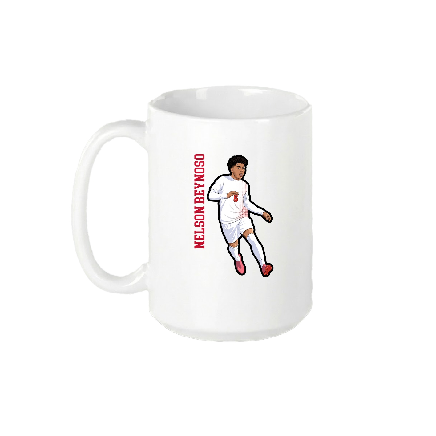 15oz Coffee Mug — Name Vertical in White