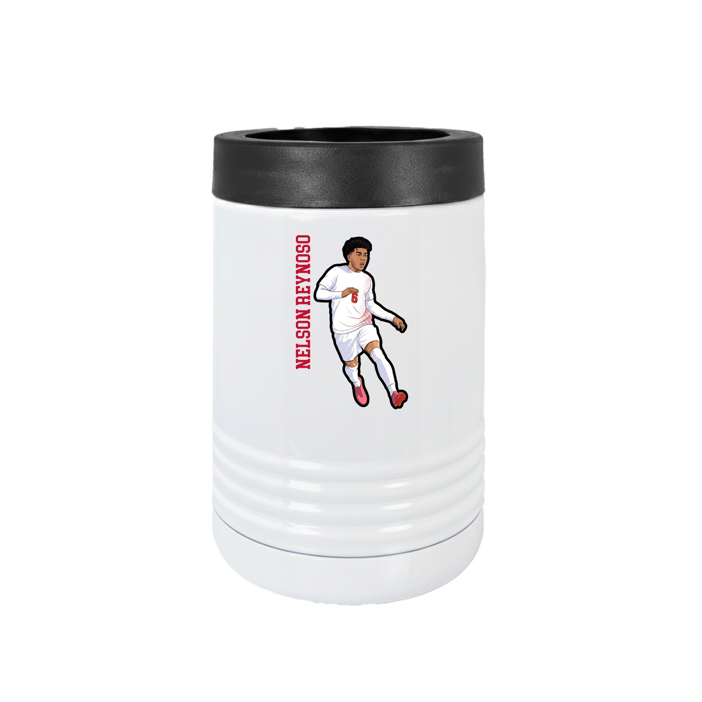 Beverage Holder — Name Vertical in White