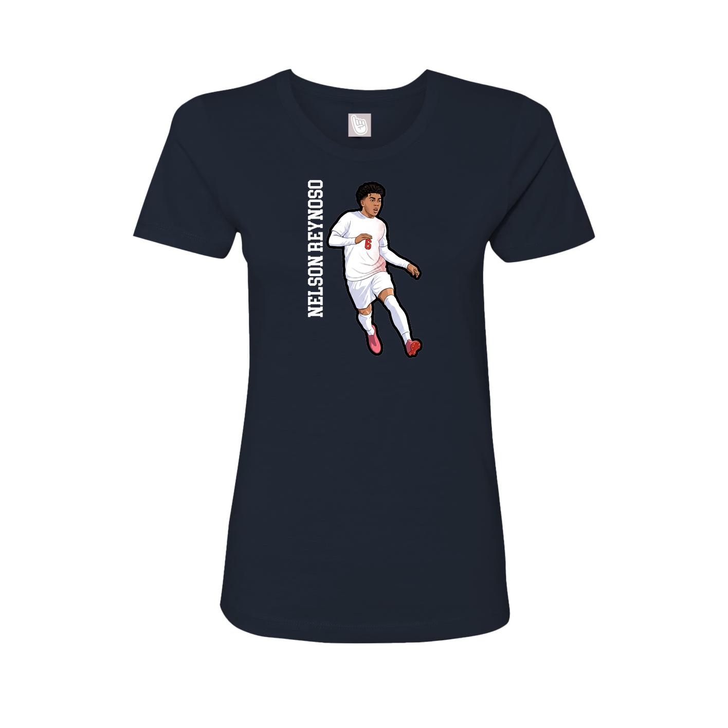 Womens Tee — Name Vertical in Navy