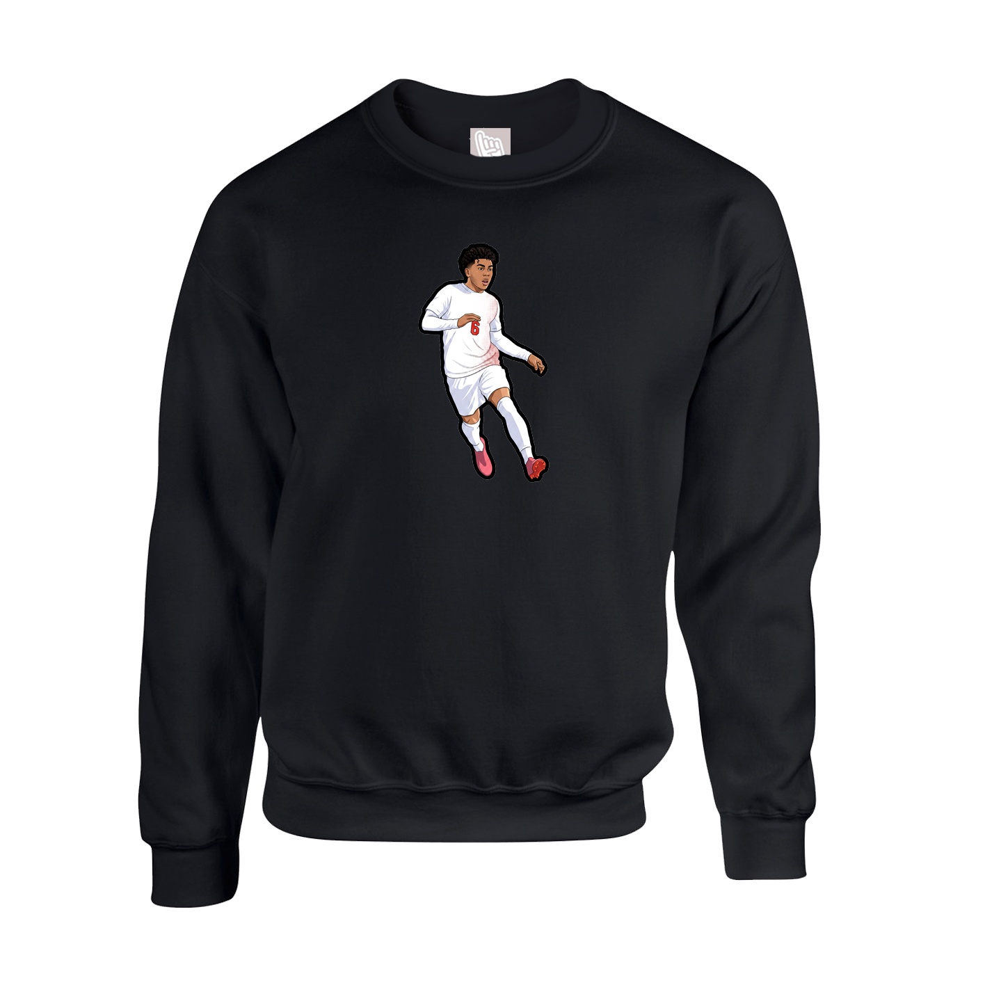 Fleece Crew — Name Vertical in Black
