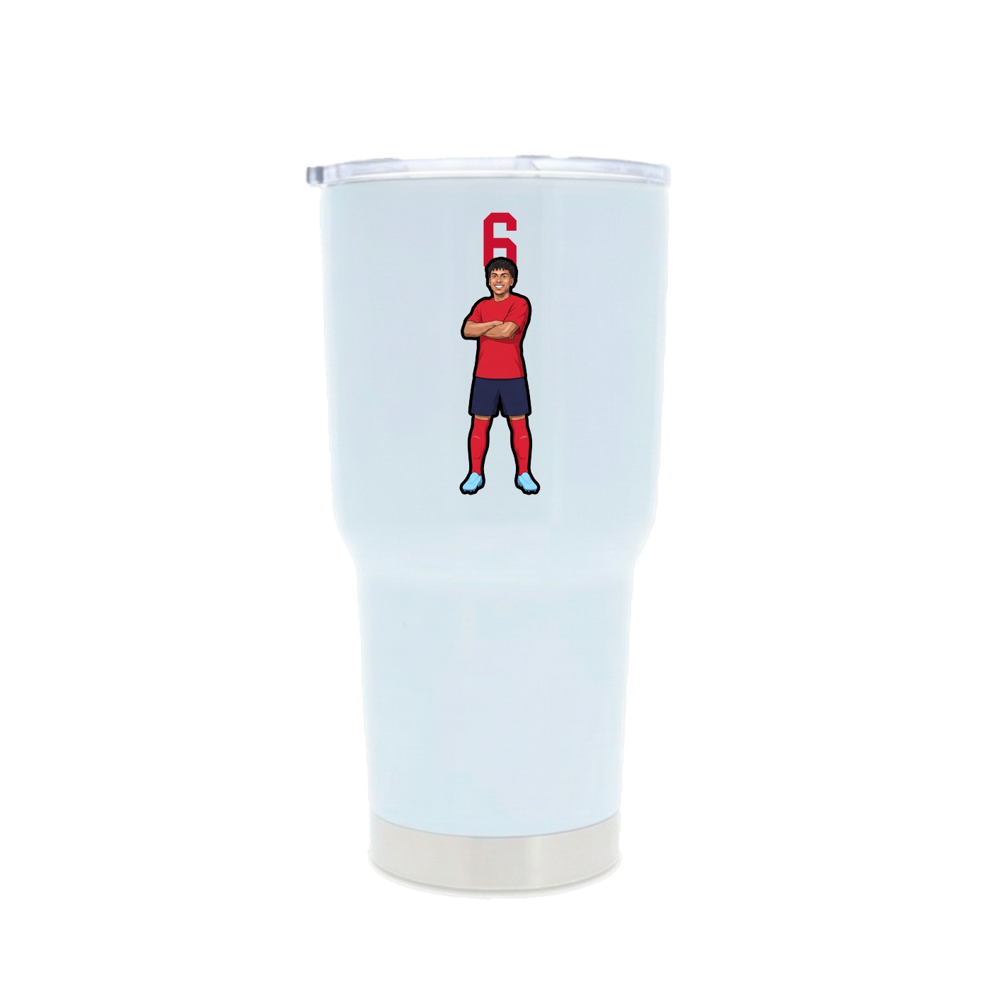 30oz Stainless Steel Tumbler — Number Top in White