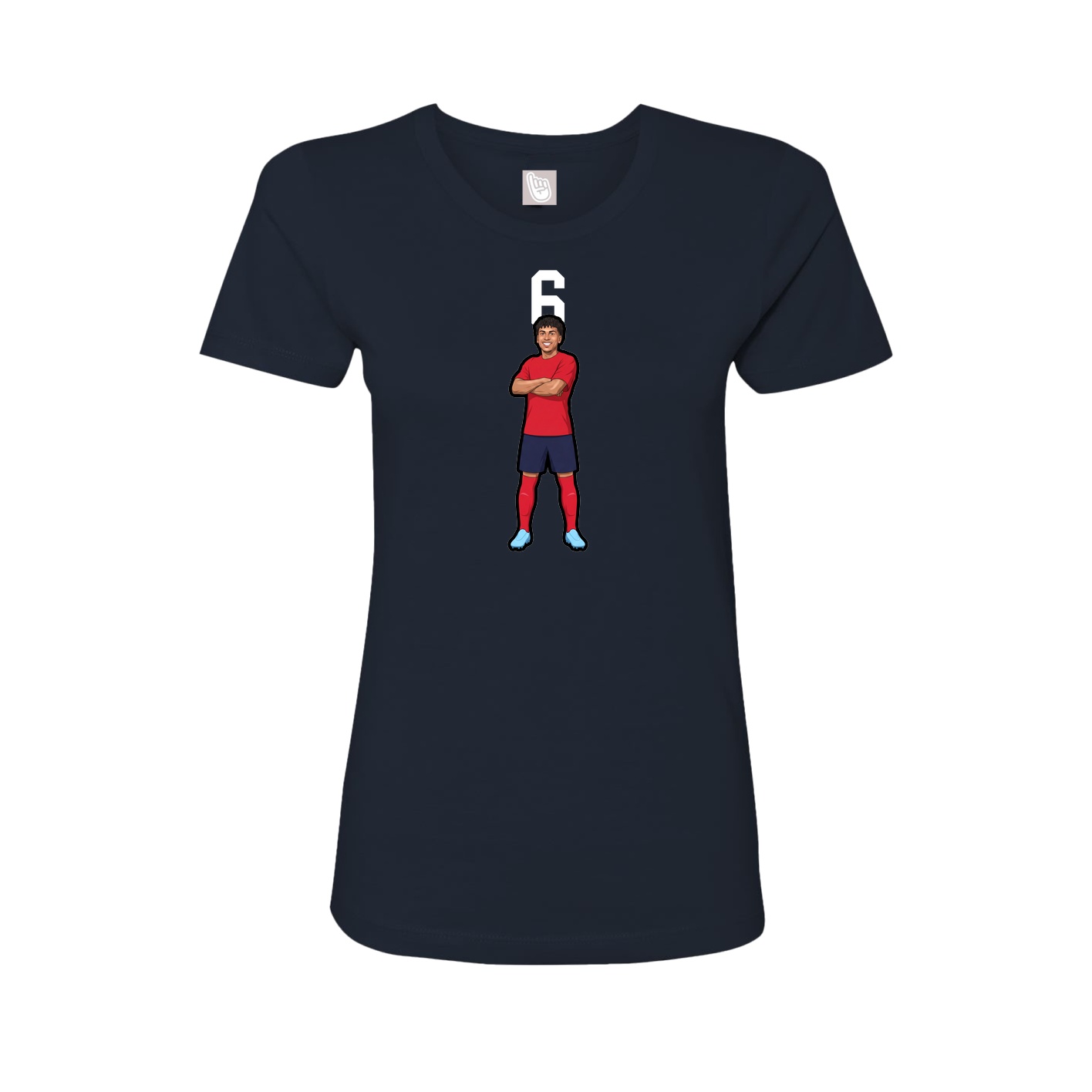 Fitted Women's Tee — Number Top in Navy