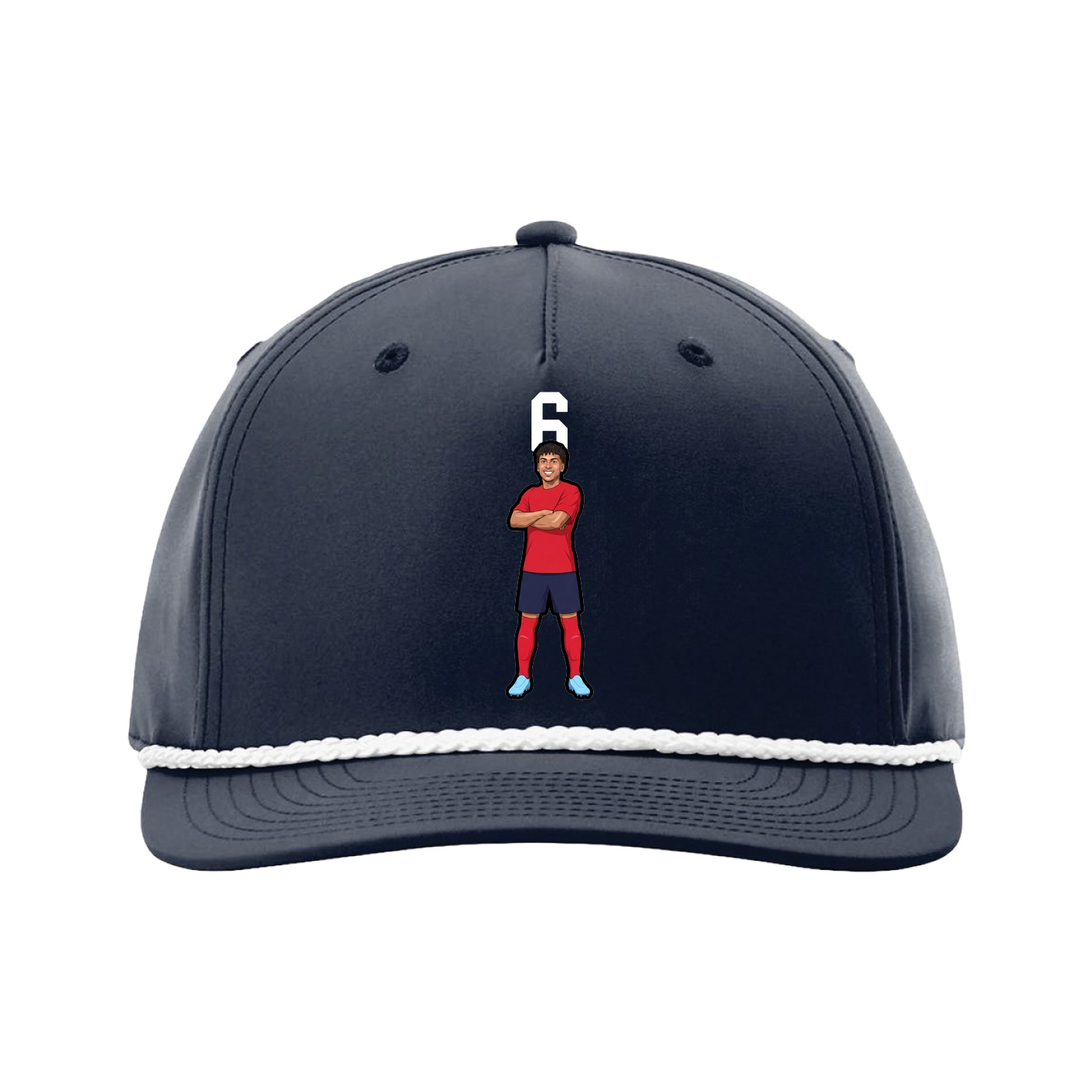 Five-Panel Classic Rope Cap — Number Top in Navy
