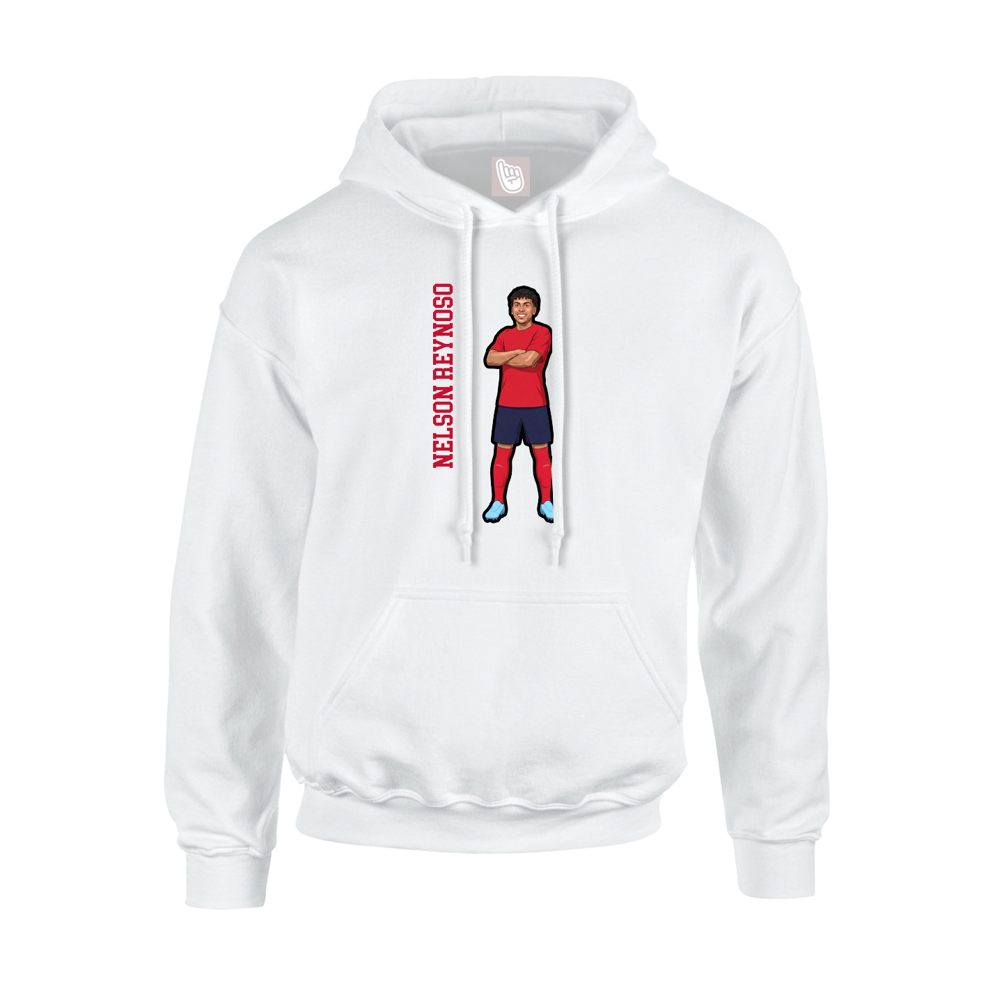 Youth Hoodie — Name Vertical in White