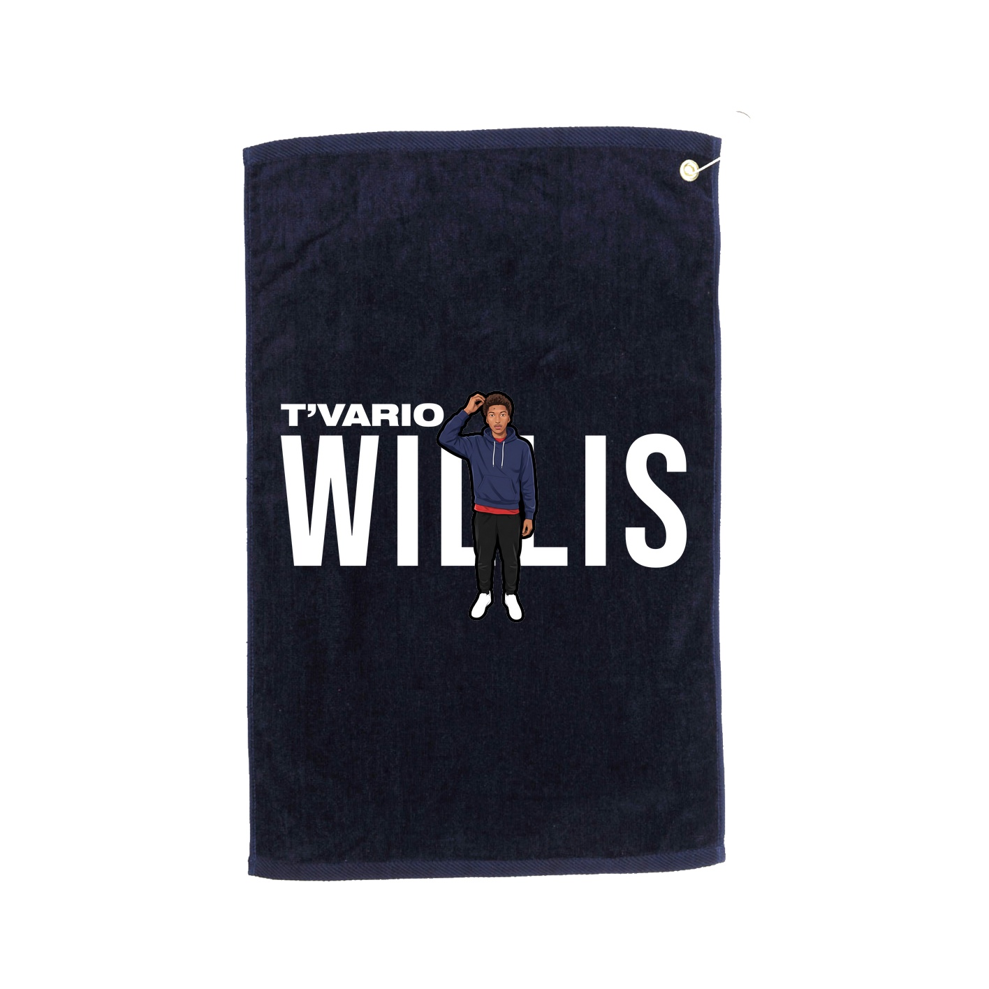 Golf Towel — Player Name in Navy