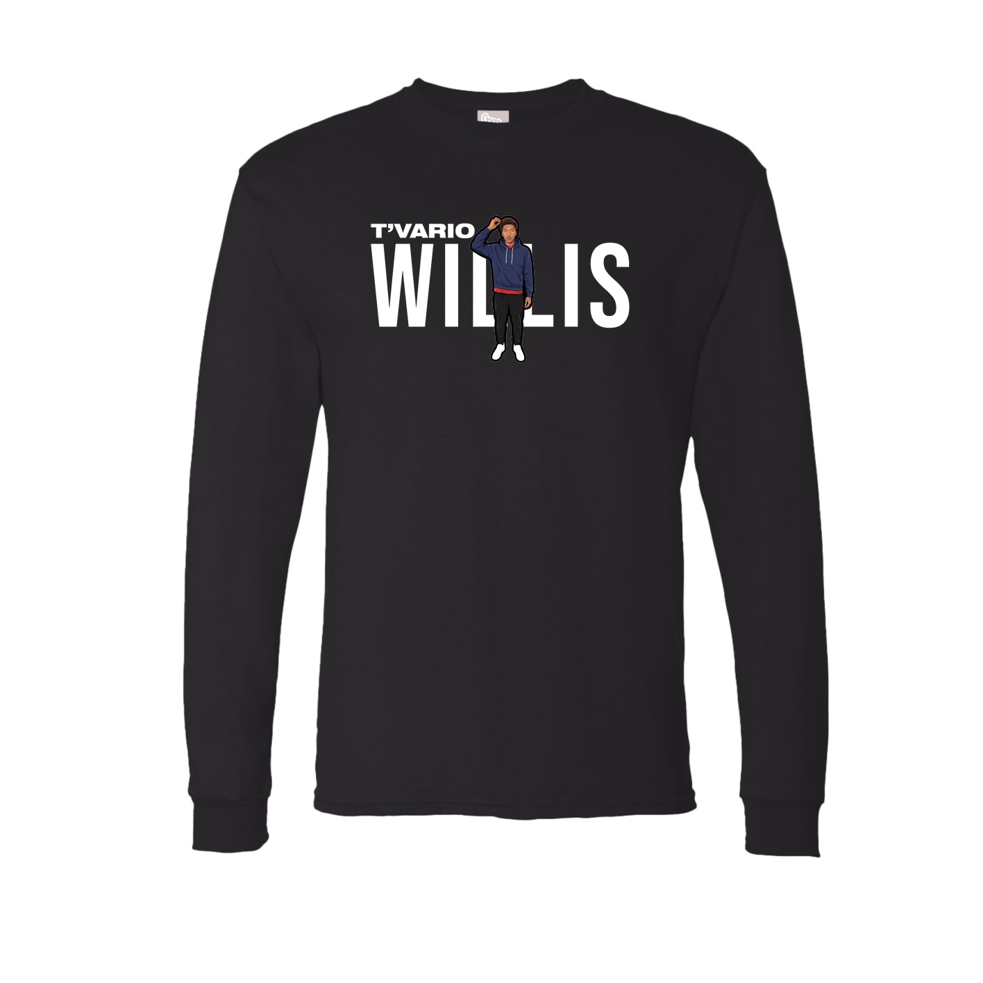 Long Sleeve Tee — Player Name in Black