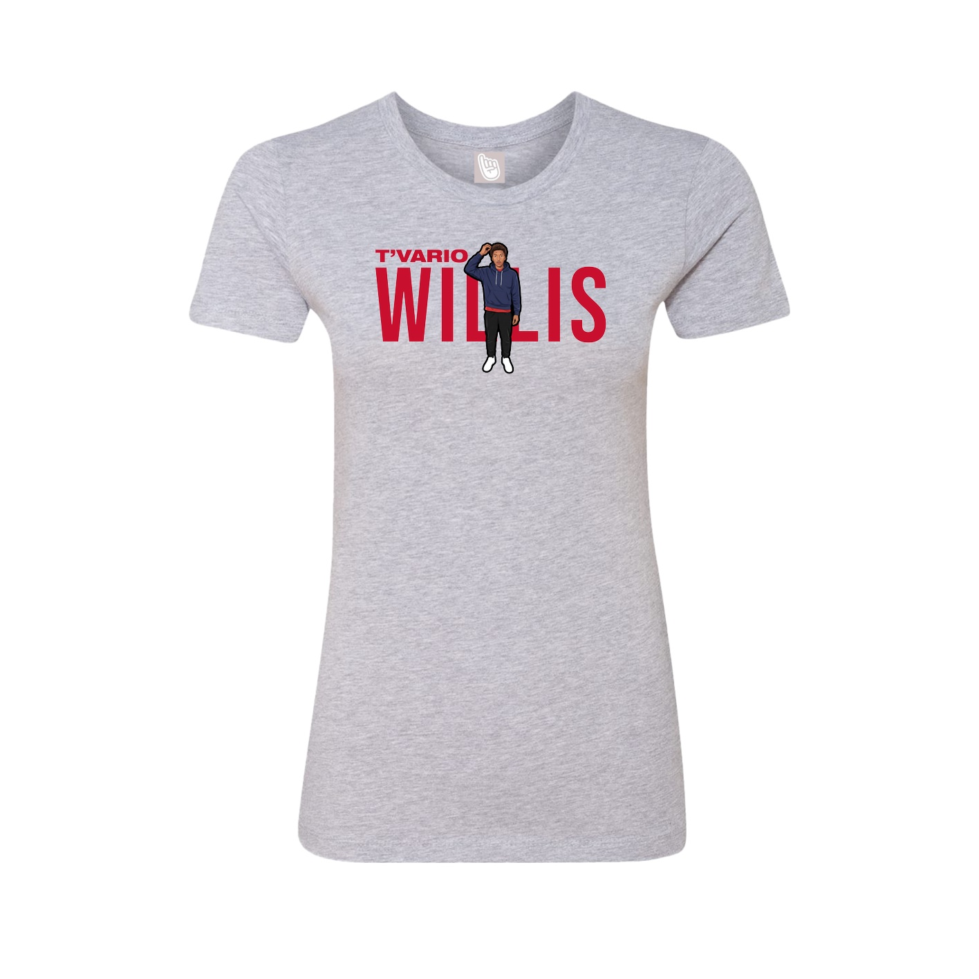 Womens Tee — Player Name in Grey