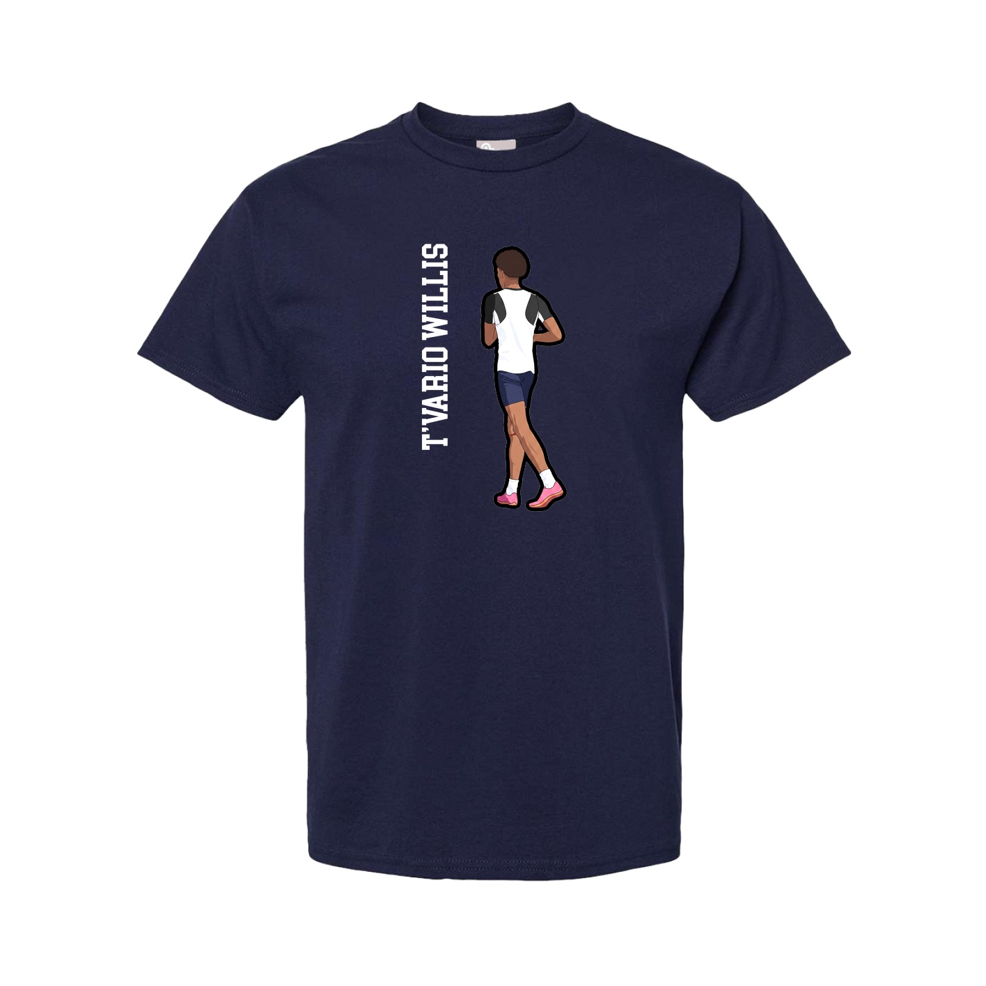 Tee — Name Vertical in Navy