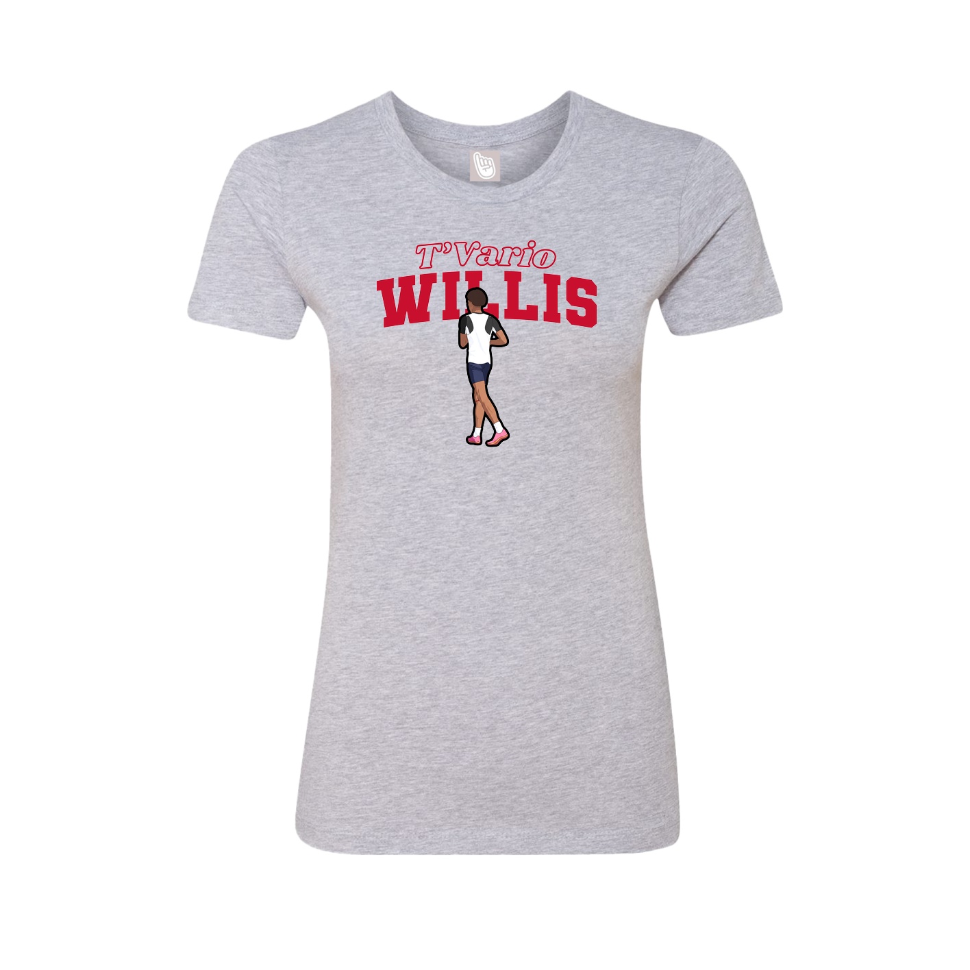 Womens Tee — Name Arch in Grey