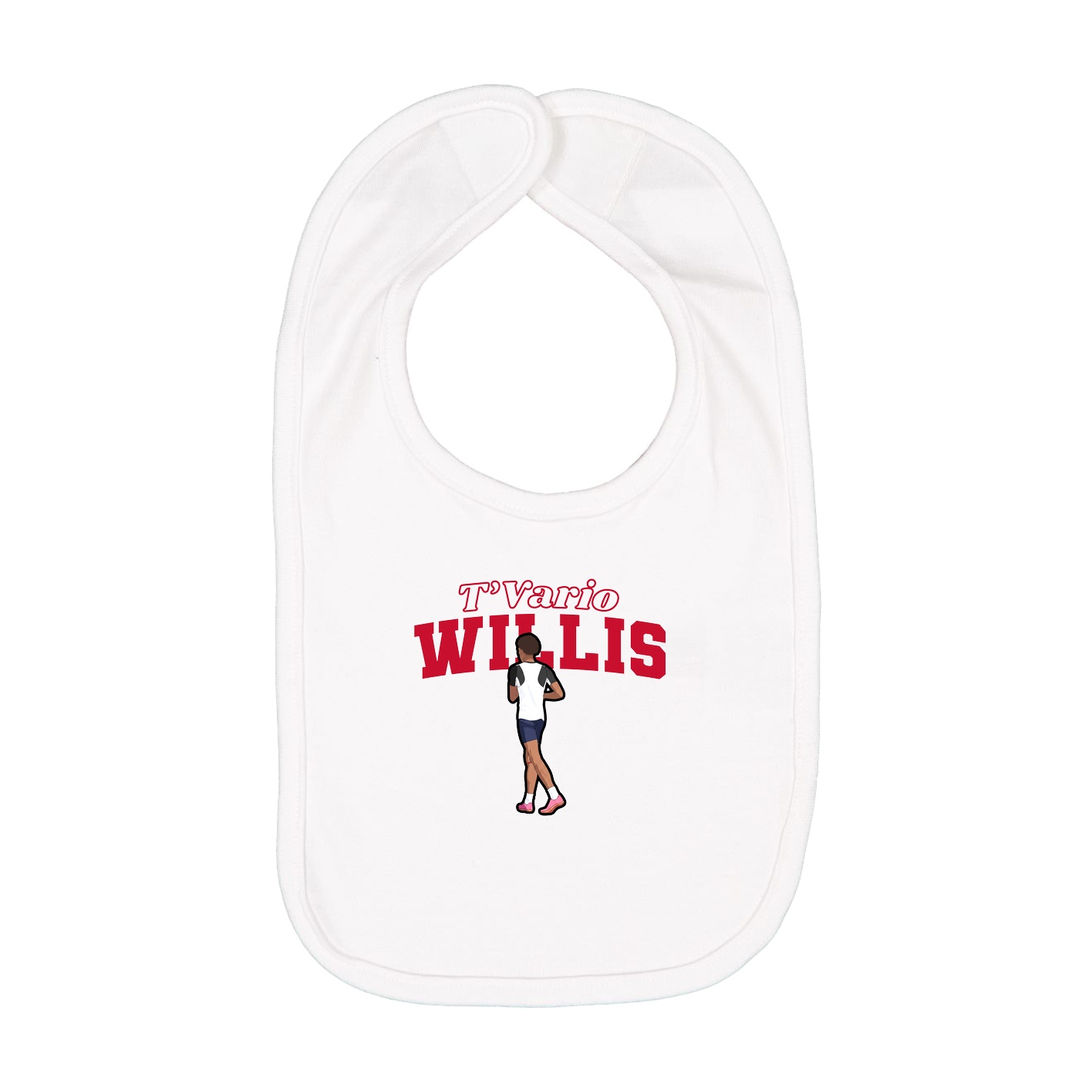 Infant Bib — Name Arch in White