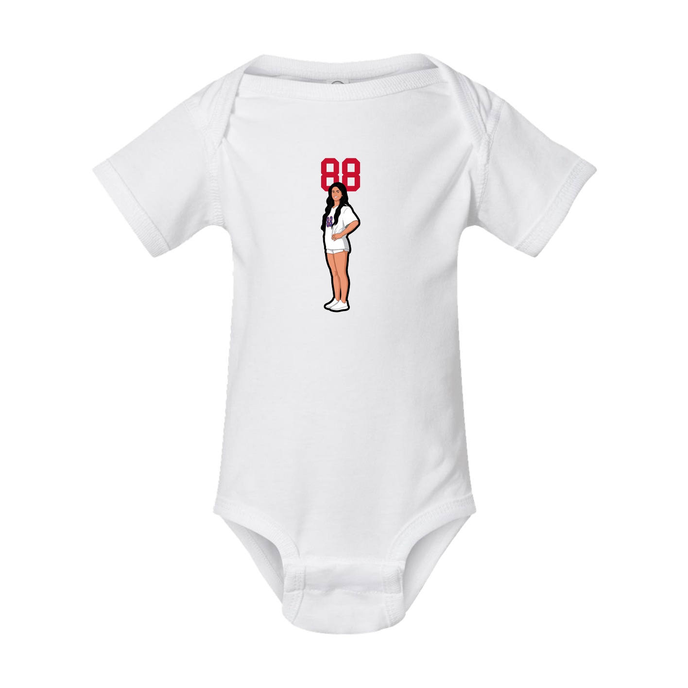 Baby Onesie — Number Top in White