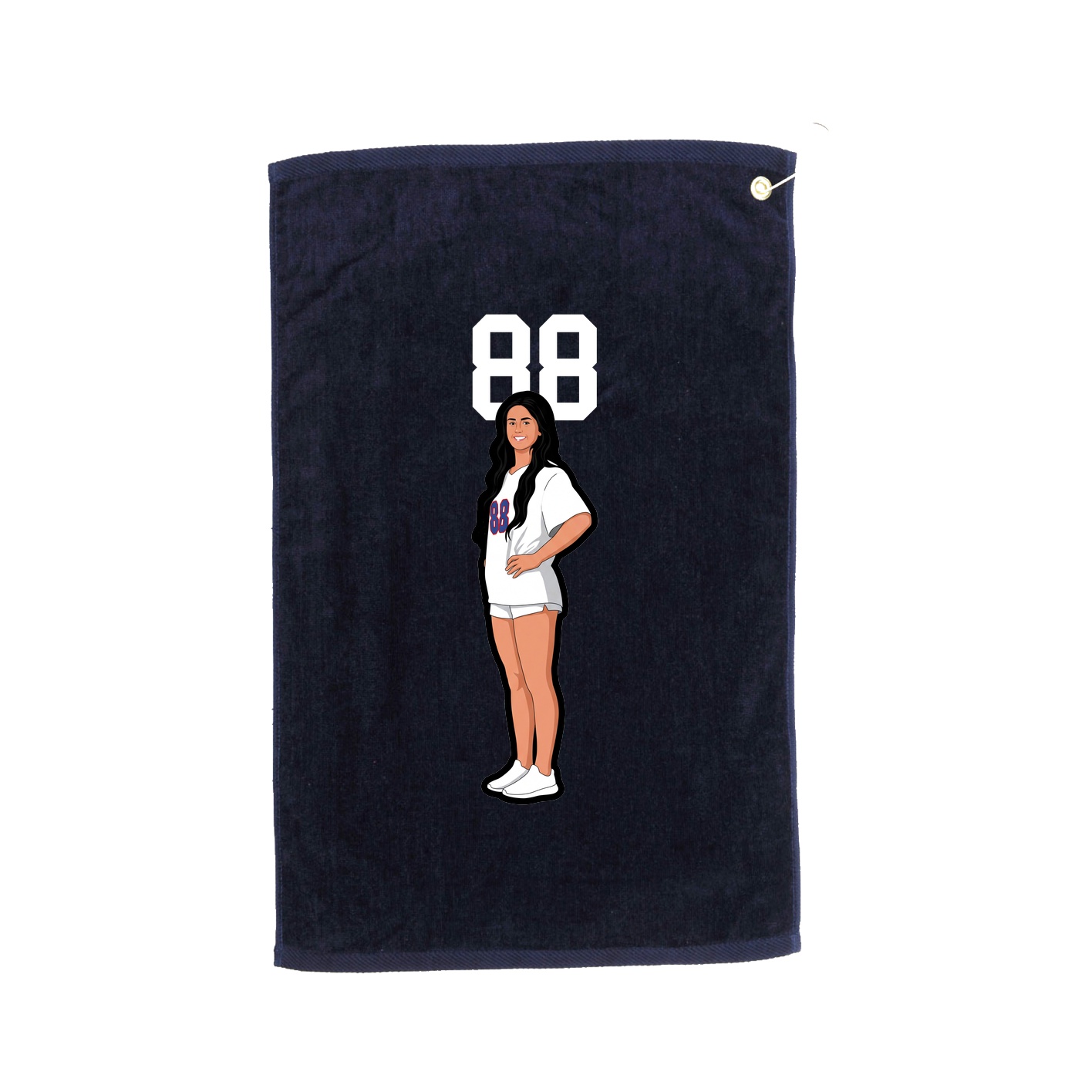 Golf Towel — Number Top in Navy