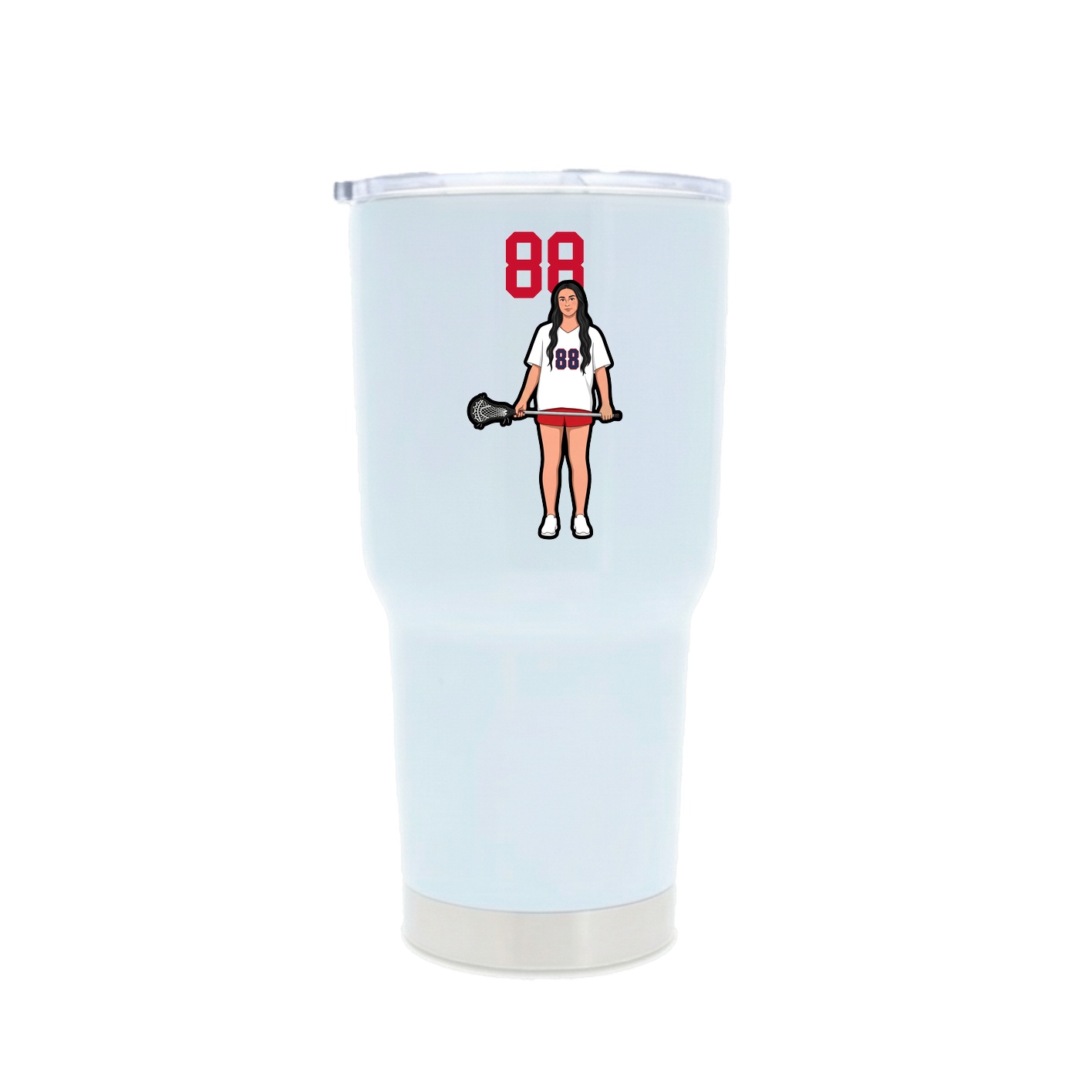 30oz Stainless Steel Tumbler — Number Top in White