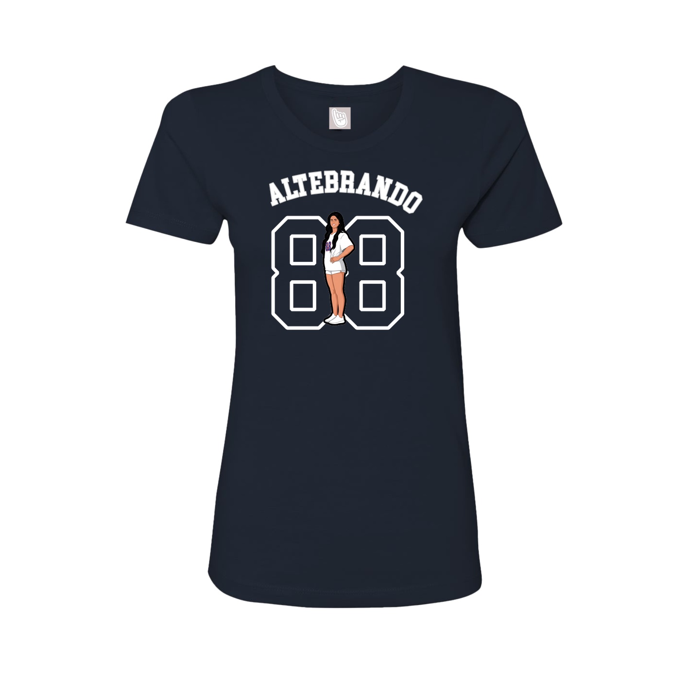Fitted Women's Tee — Shirsey Arch in Navy