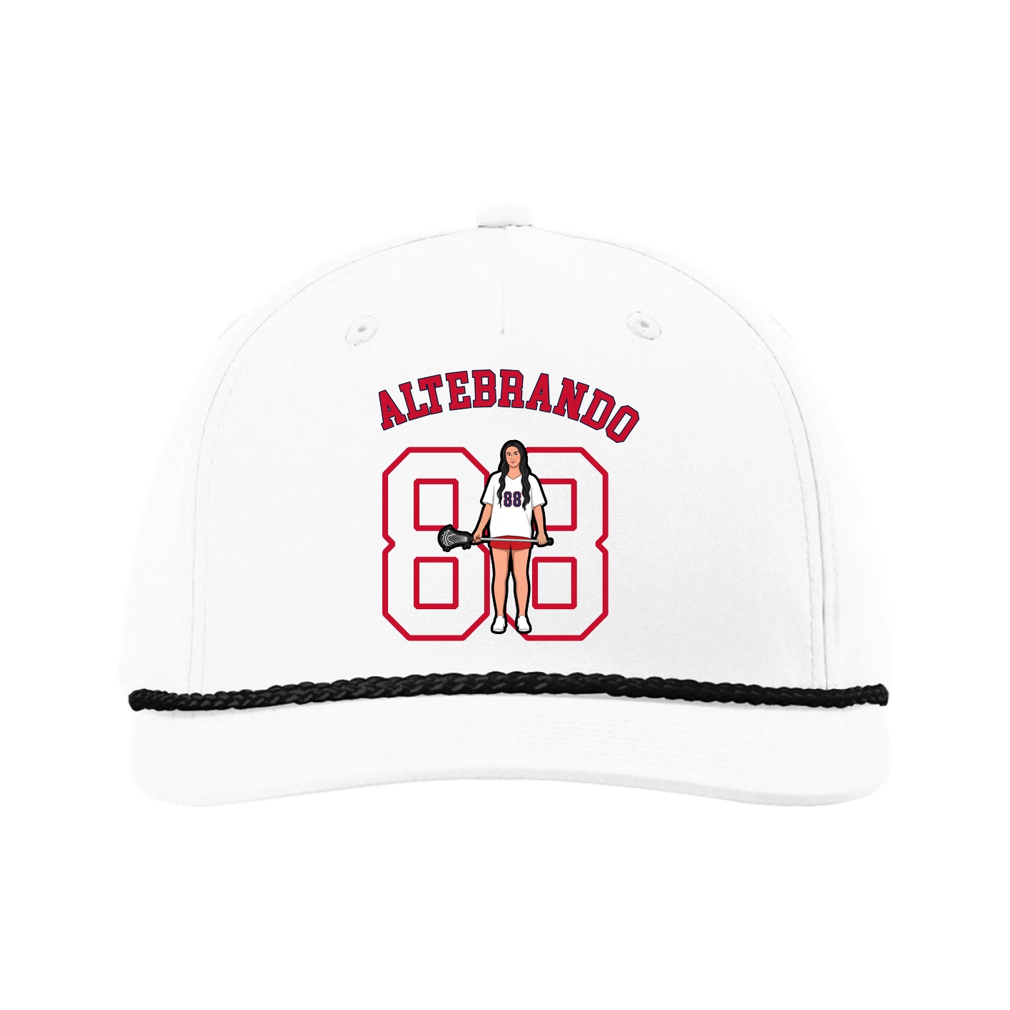Five-Panel Classic Rope Cap — Shirsey Arch in White